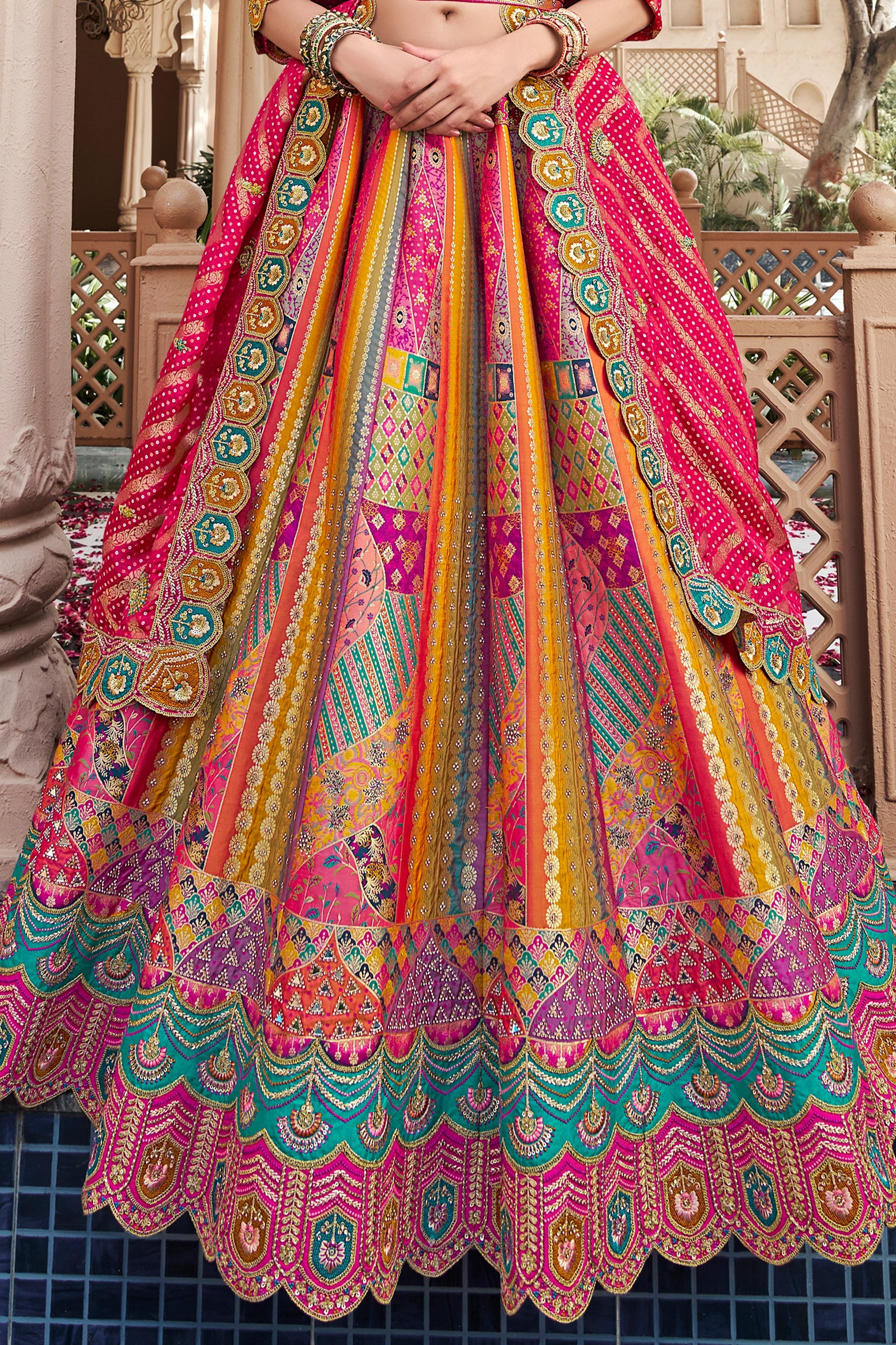 multicolor-semi-stitched-banarasi-silk-lehenga-sar10444_6_Sareebuta.com