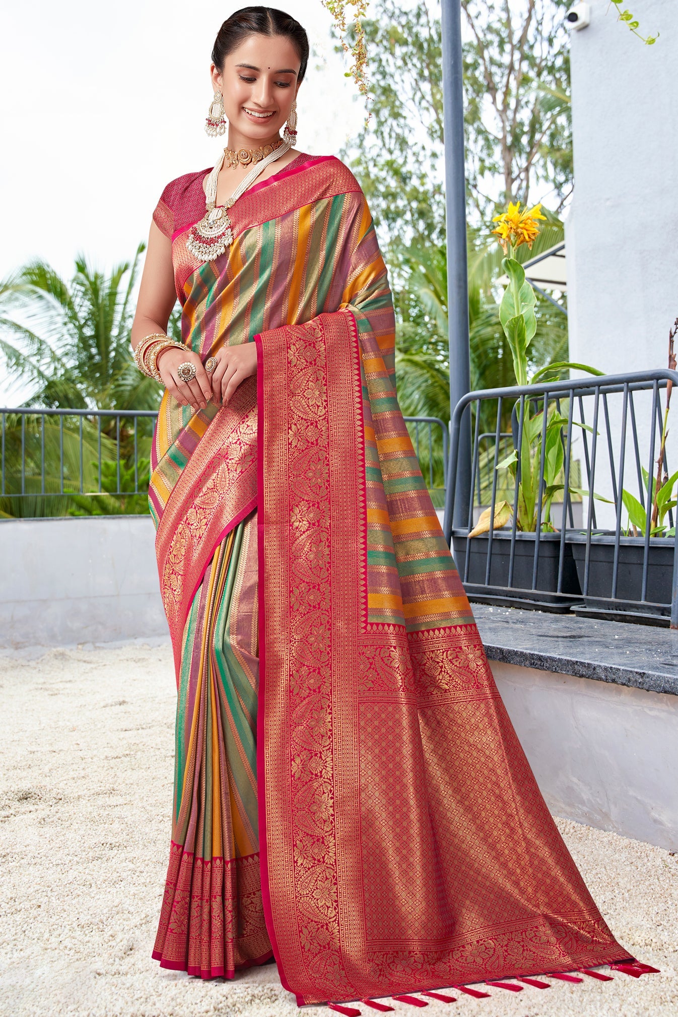 Multicolor Silk Kanjivaram Saree-ZB132341_1