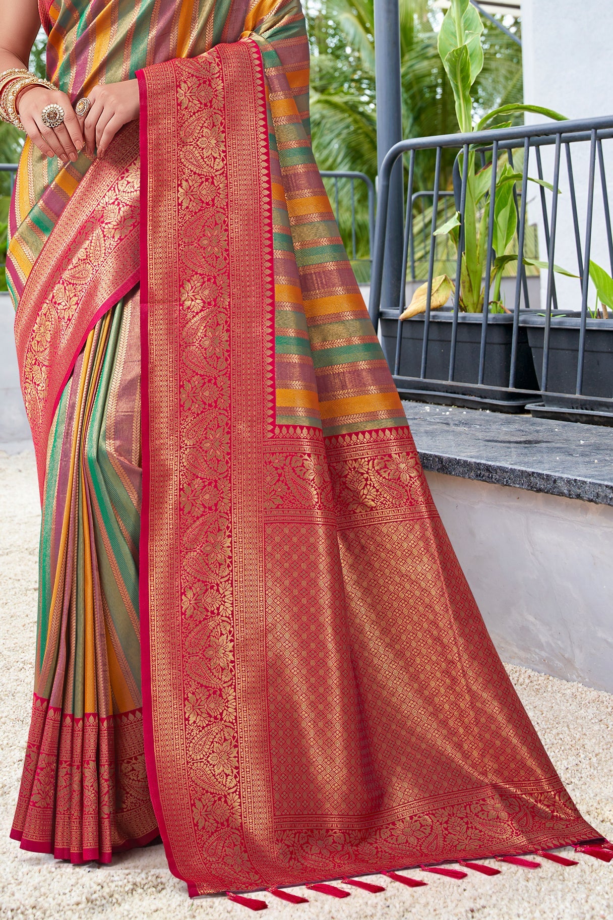 Multicolor Silk Kanjivaram Saree-ZB132341_4