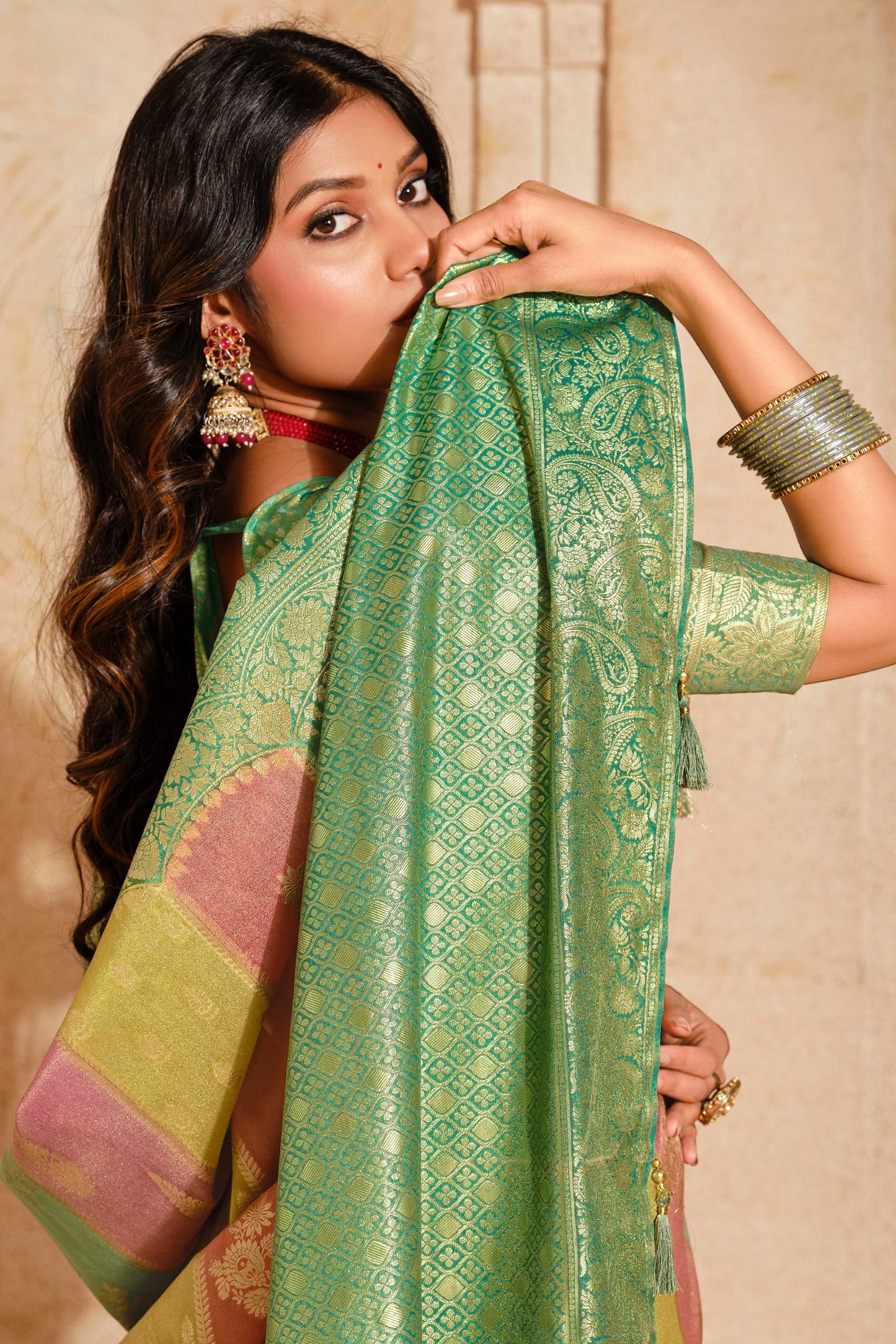 Multicolor Woven Banarasi Saree-ZB133954_3_SareeButa.com