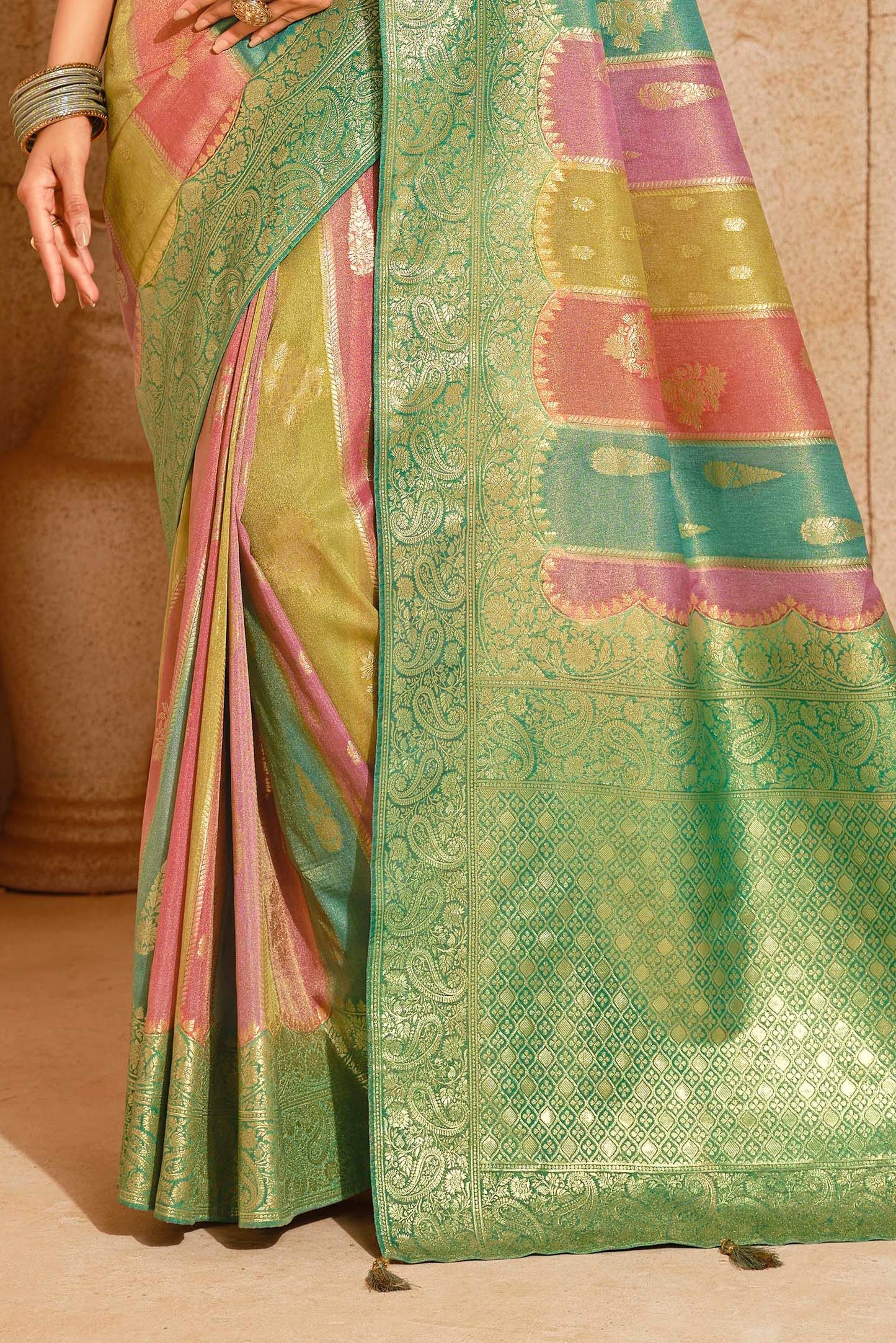 Multicolor Woven Banarasi Saree-ZB133954_4_SareeButa.com