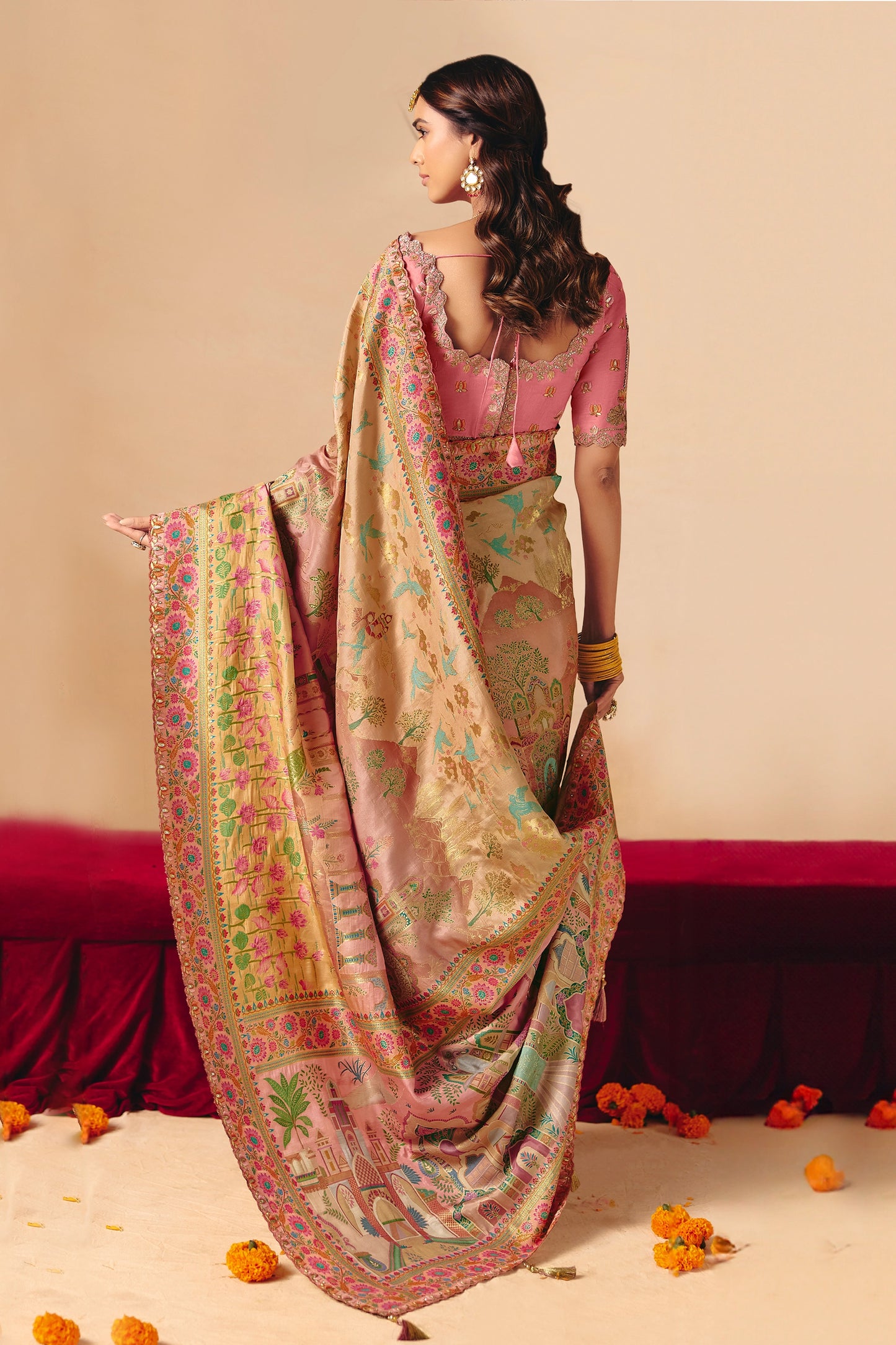 Multicolor Zari Work Dola Silk Saree With Embroidery-SAR12072_3_SareeButa.com