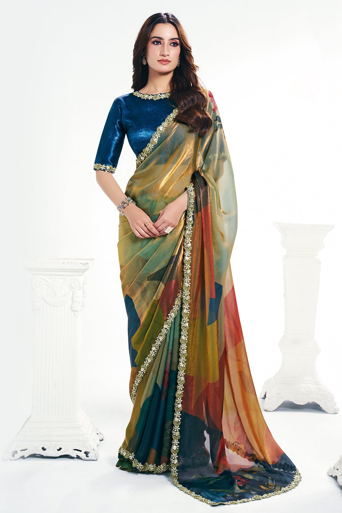 Multicolour Digital Printed Satin Silk Saree-SAR10258_1_SareeButa.com