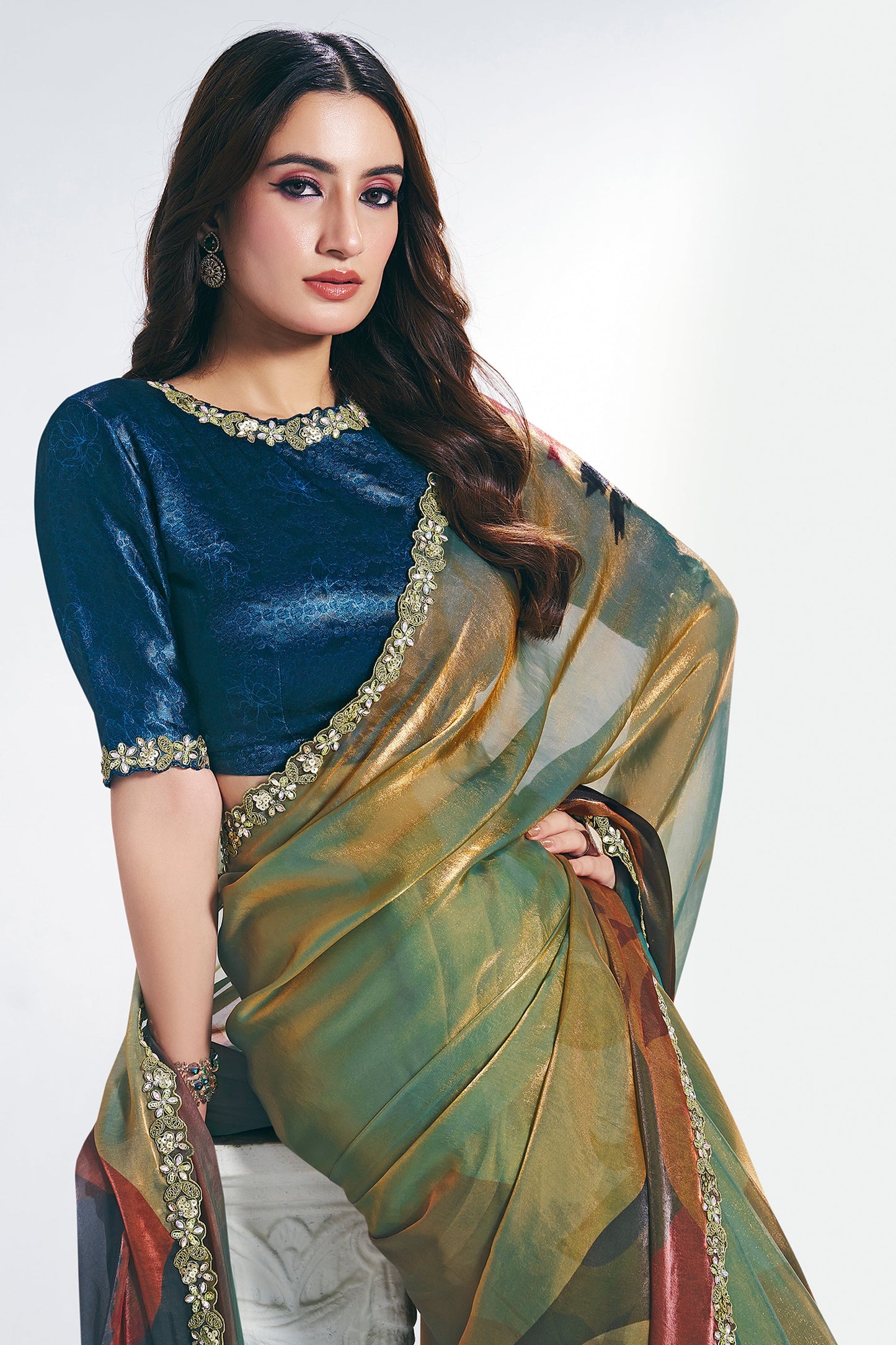 Multicolour Digital Printed Satin Silk Saree-SAR10258_2_SareeButa.com