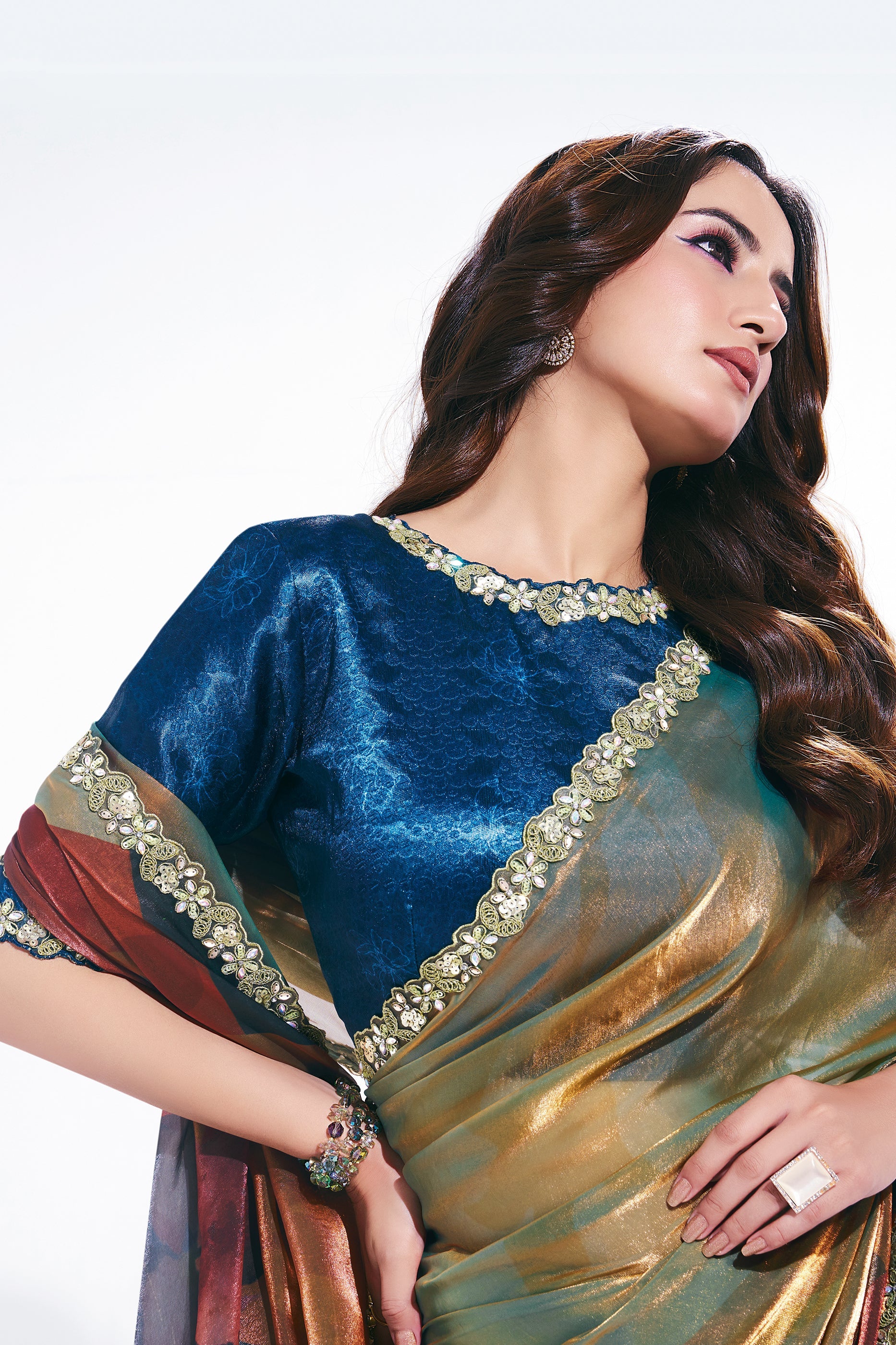 Multicolour Digital Printed Satin Silk Saree-SAR10258_3_SareeButa.com