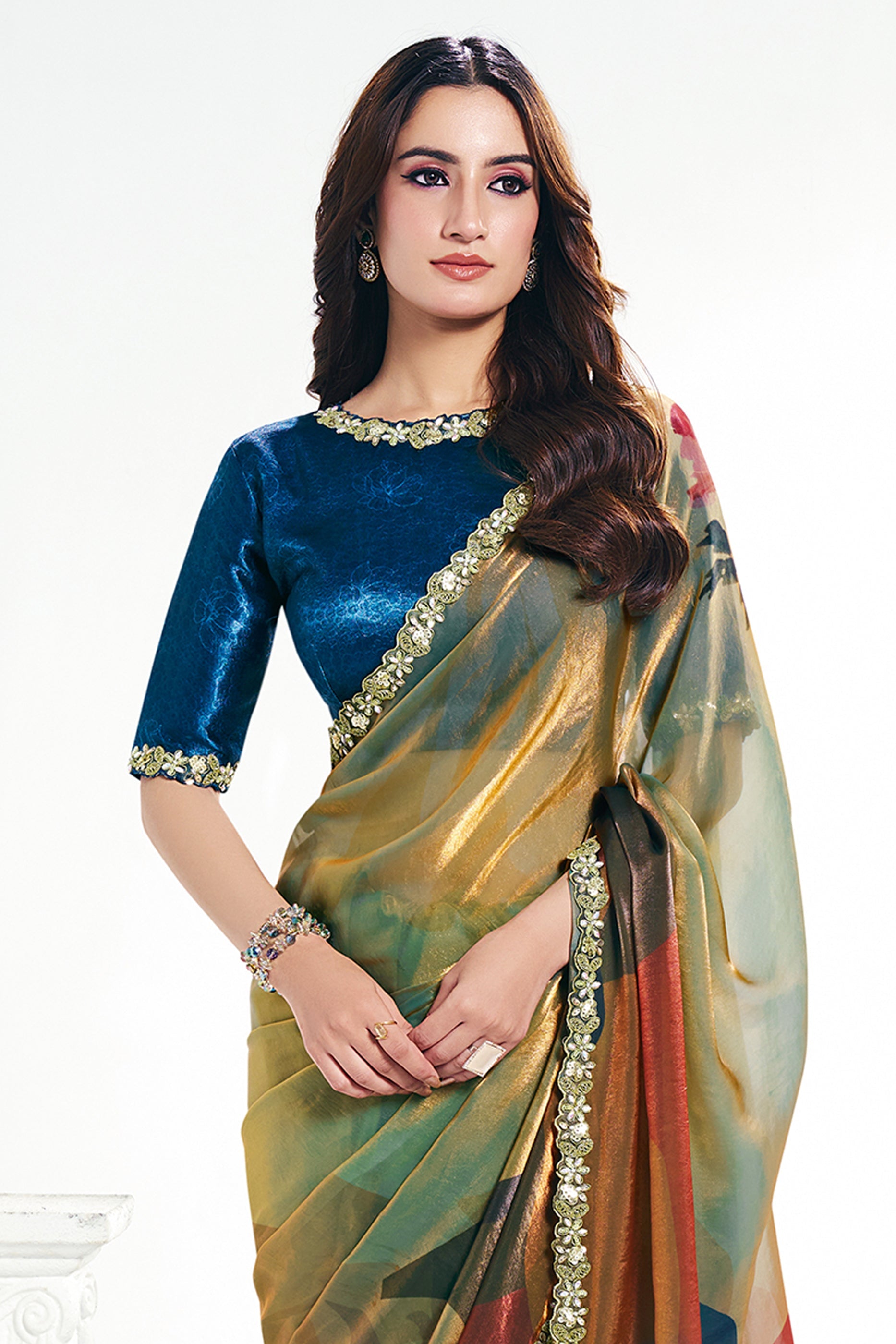 Multicolour Digital Printed Satin Silk Saree-SAR10258_4_SareeButa.com