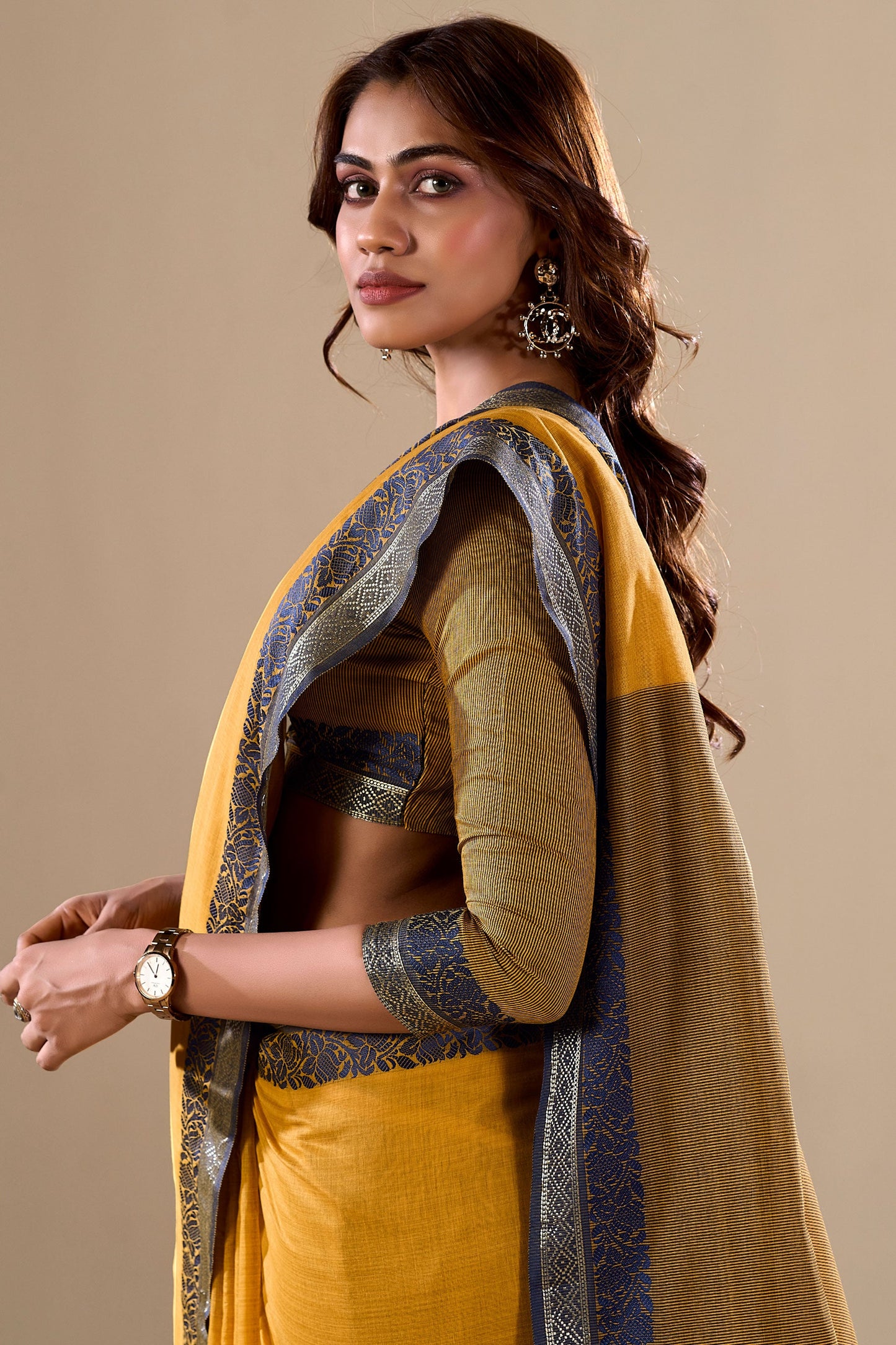 mustard-cotton-saree-zb131067_2_SareeButa.com