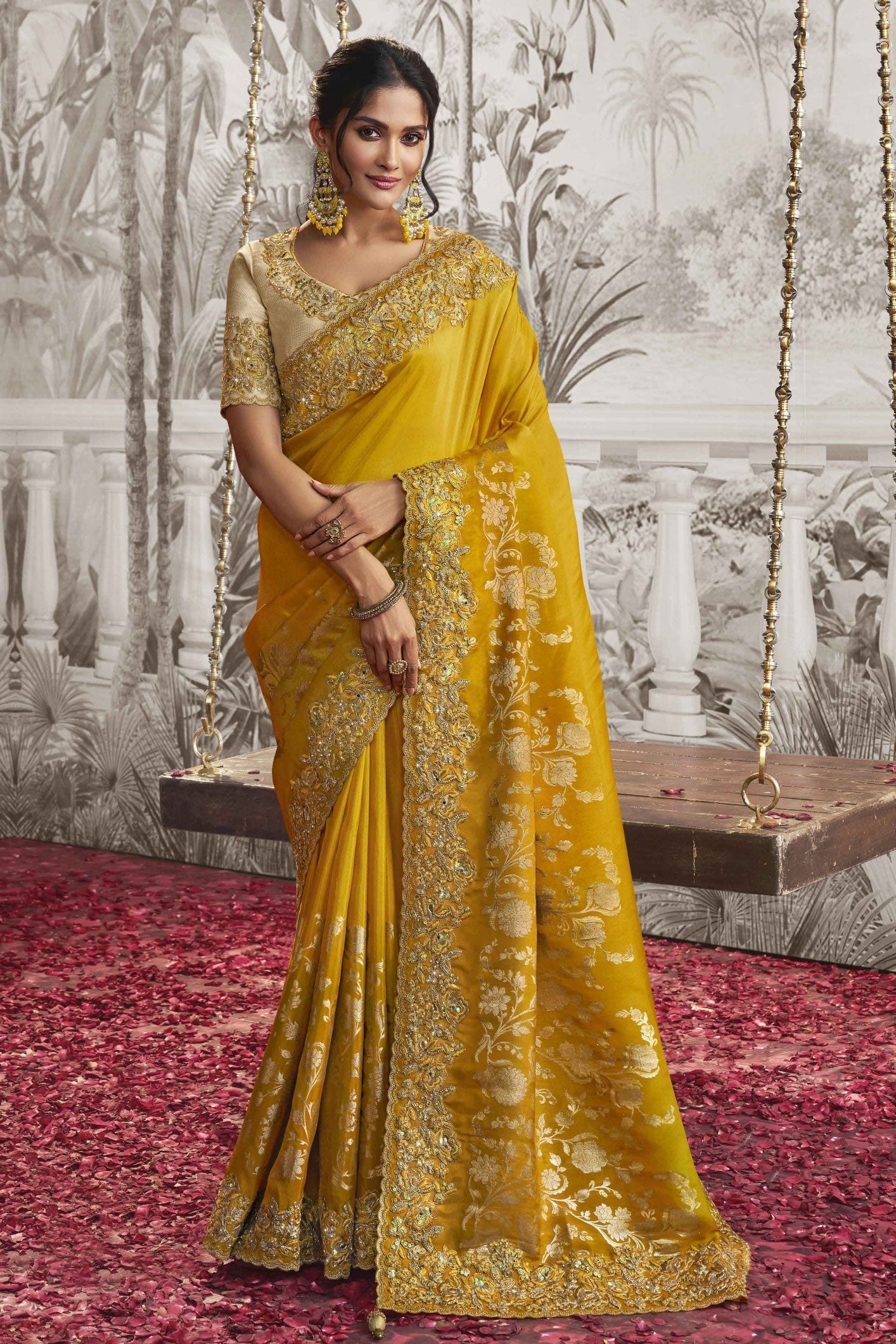 mustard-embroidered-viscose-saree-zb131108_1_SareeButa.com