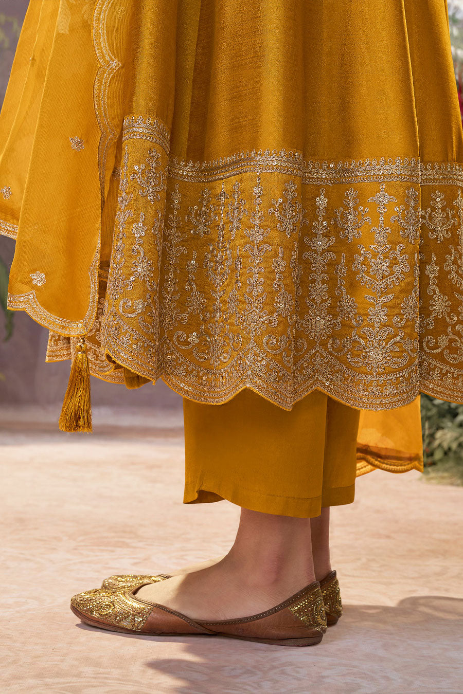 Mustard Readymade Silk Anarkali Suit-SS957_6_SareeButa.com