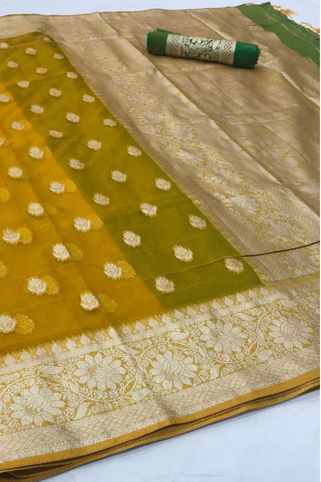 mustard-woven-organza-saree-zb131271_3_SareeButa.com