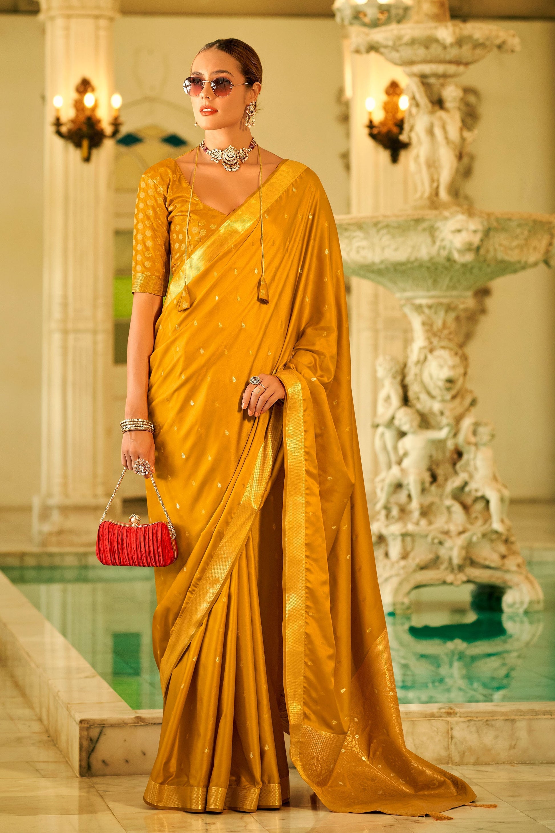 mustard-woven-satin-silk-saree-zb131196_1_SareeButa.com