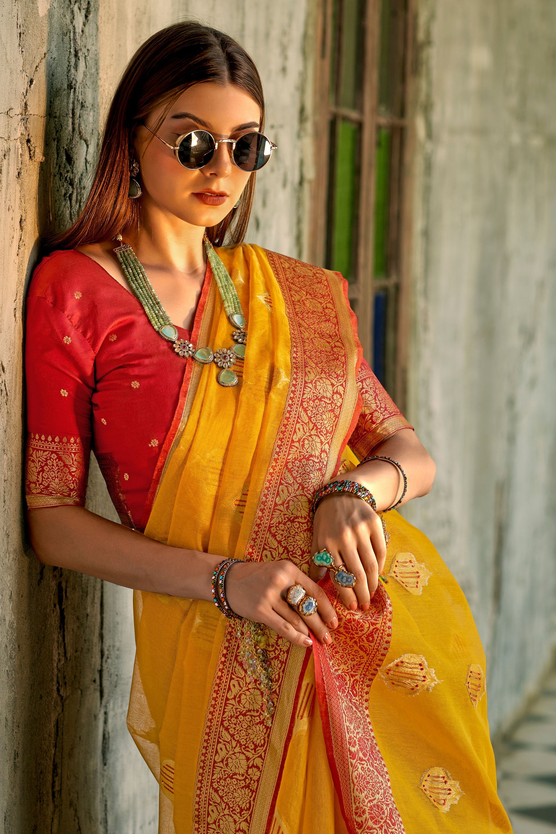 mustard-woven-tissue-silk-saree-zb131192_2_SareeButa.com