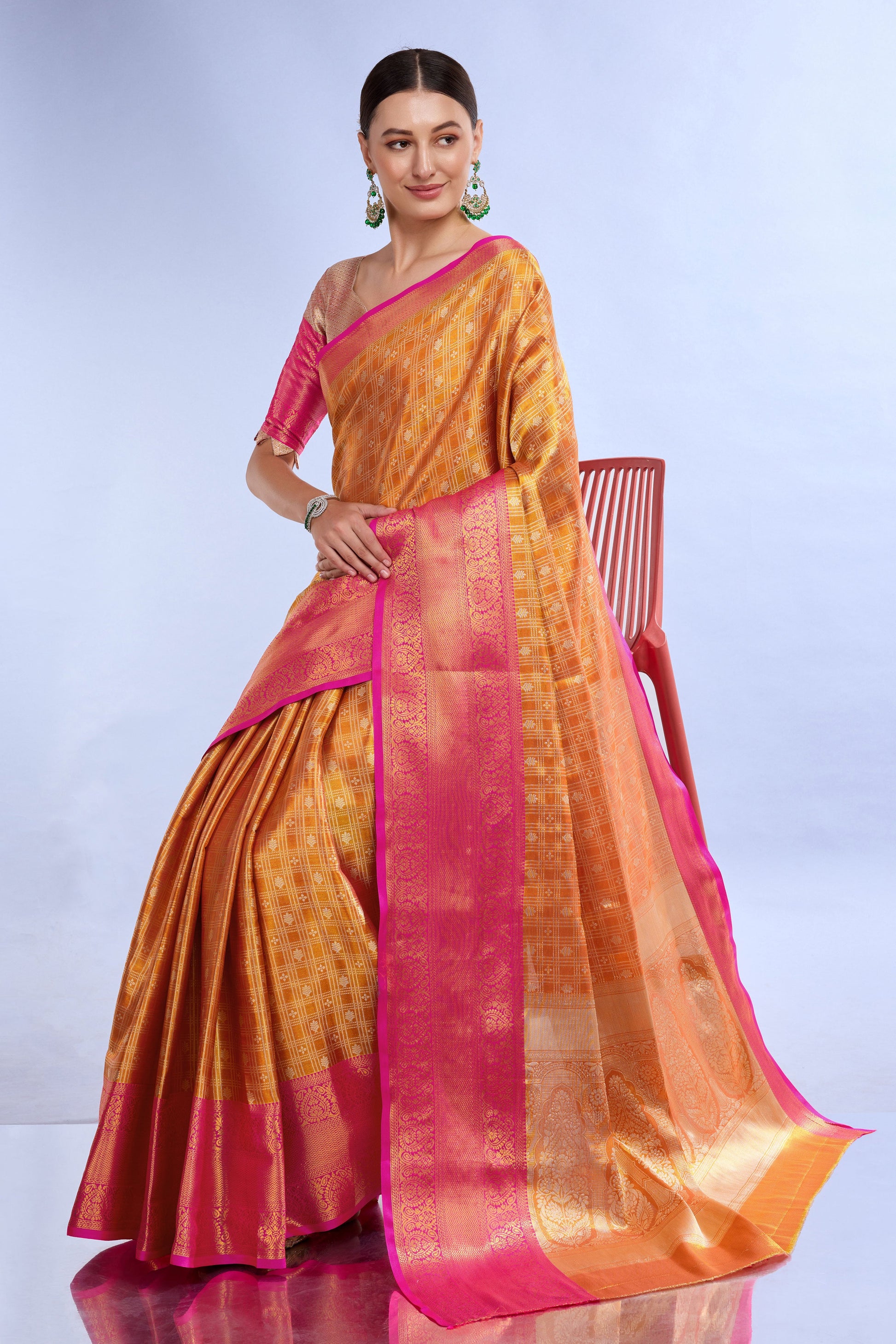 Mustard Yellow Mysore Silk Saree-ZB132219_3