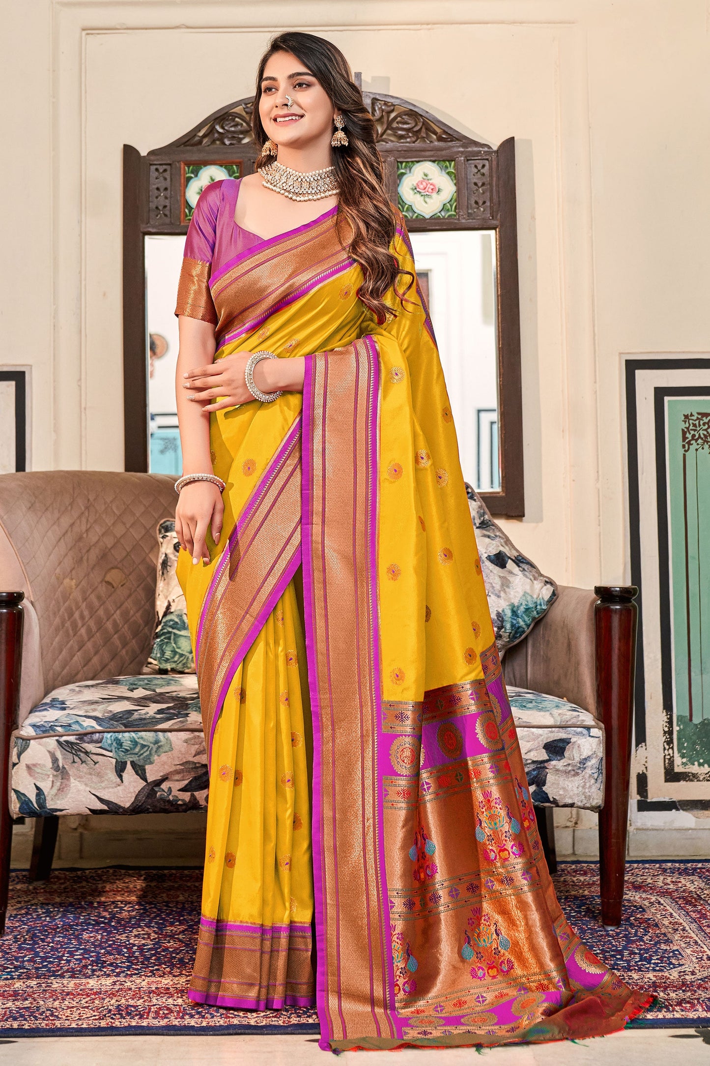 mustard-yellow-paithani-saree-zb131963_1_SareeButa.com