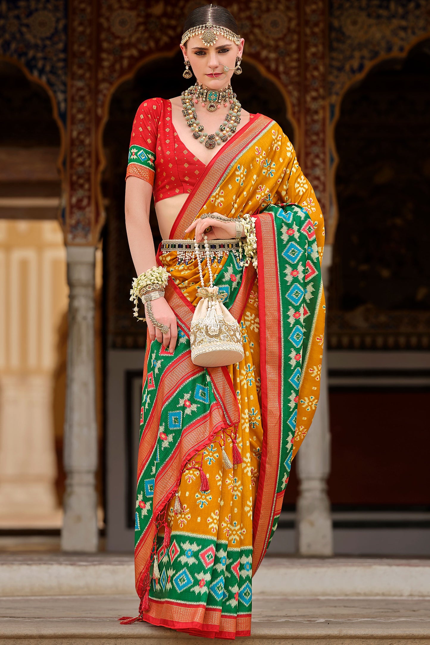 mustard-yellow-printed-patola-saree-zb132861_3_SareeButa.com