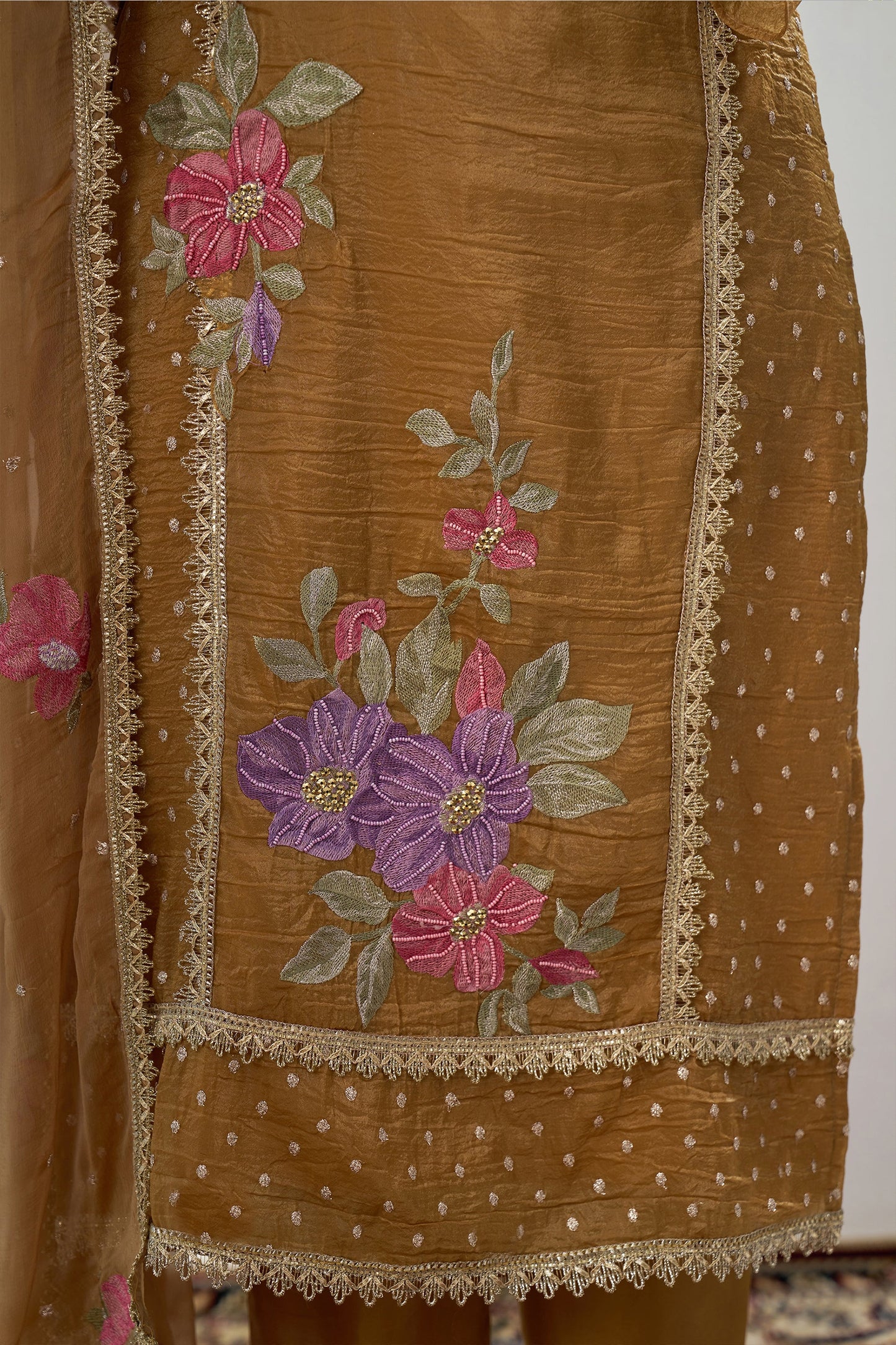 Mustard Readymade Embroidered Silk Suit-SAR11648_4_SareeButa.com