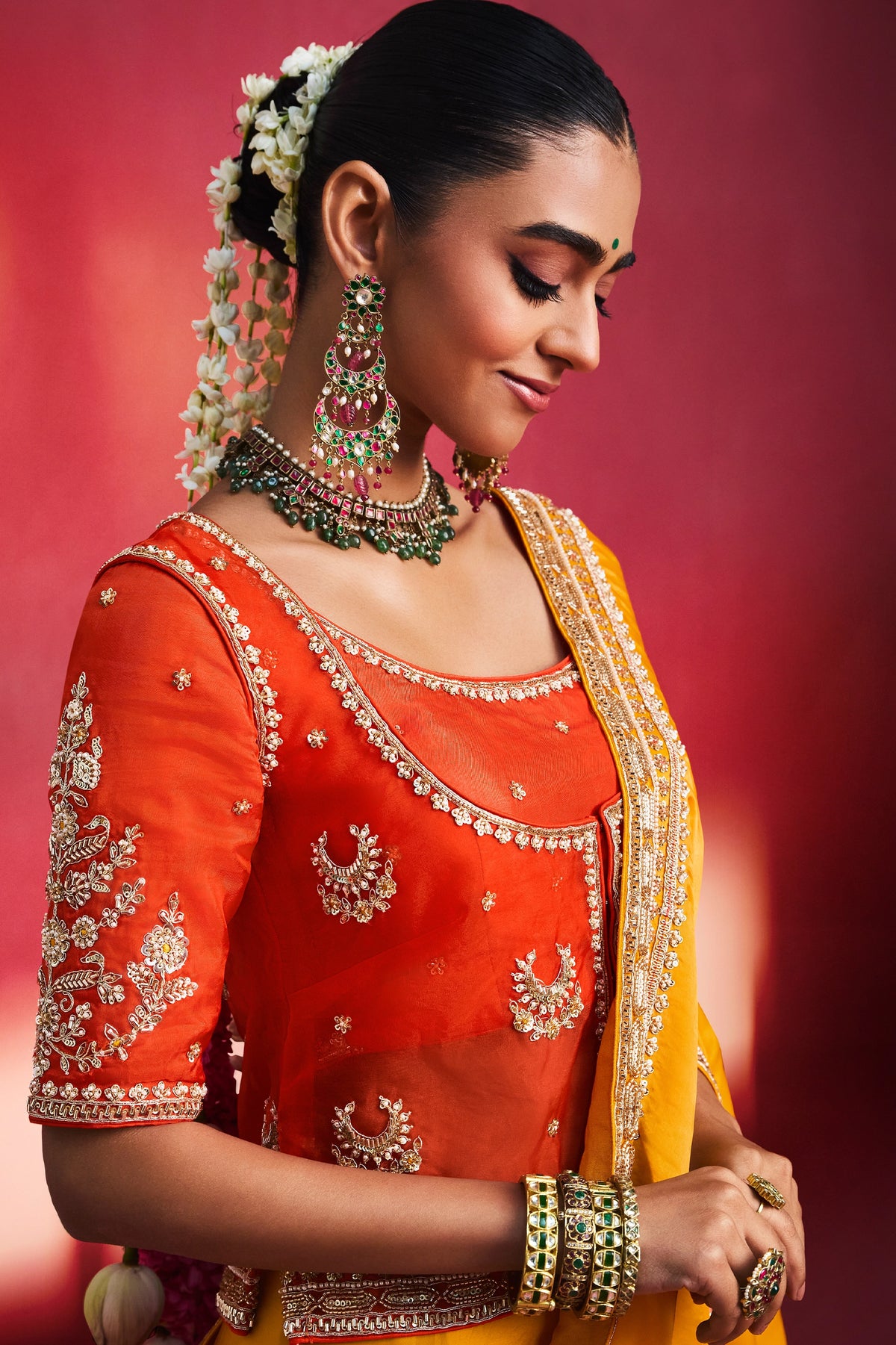 Mustard Yellow Embroidered Natural Silk Saree-SAR13301_3_SareeButa.com