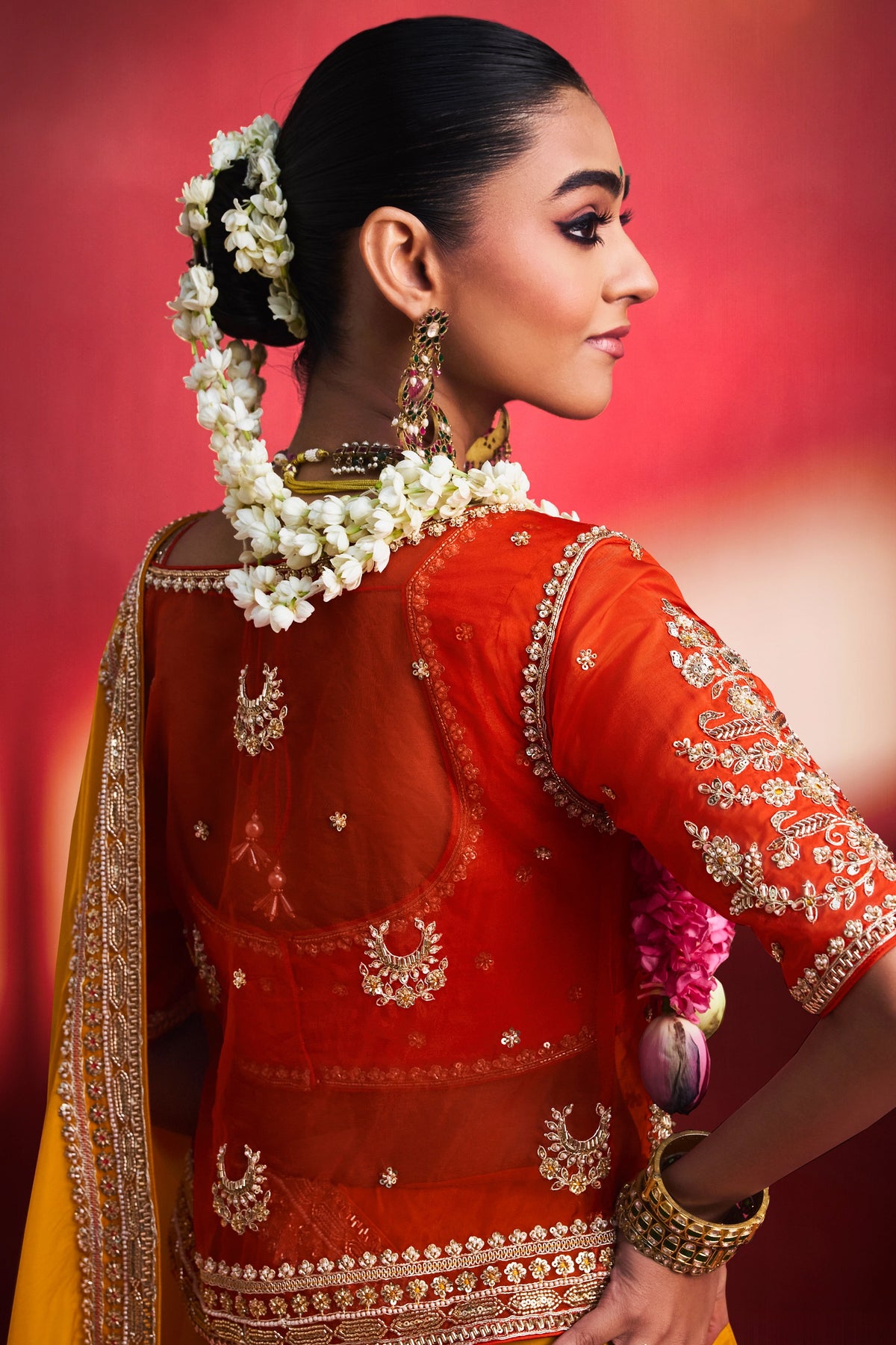 Mustard Yellow Embroidered Natural Silk Saree-SAR13301_4_SareeButa.com