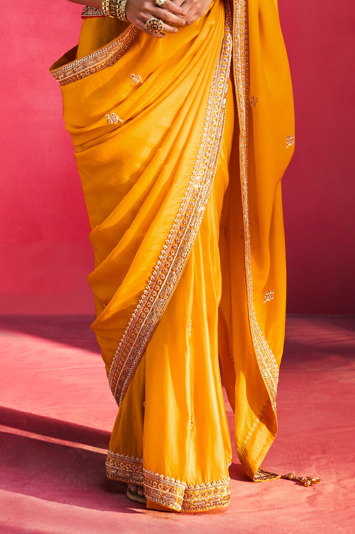Mustard Yellow Embroidered Natural Silk Saree-SAR13301_6_SareeButa.com