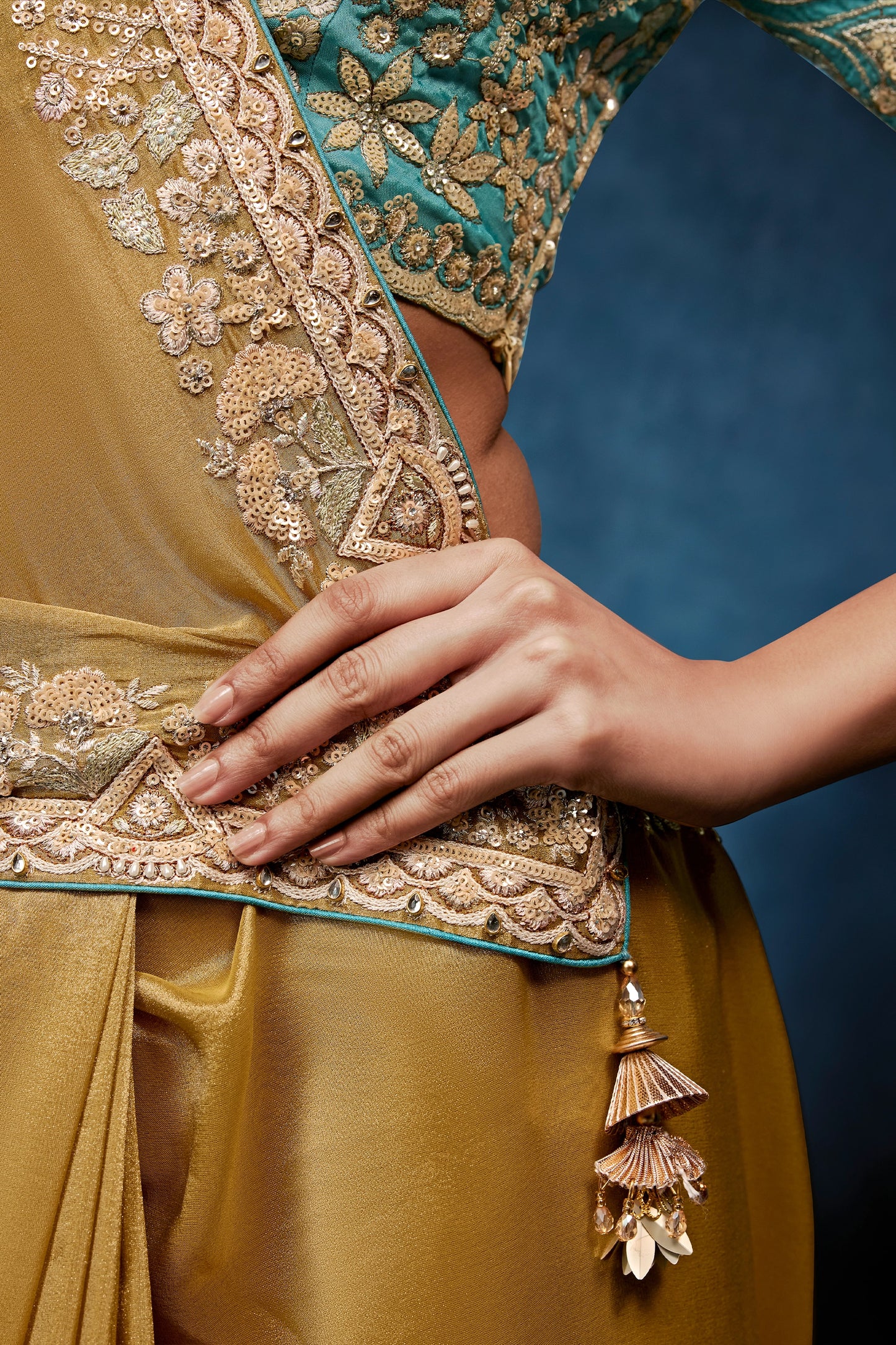 Mustard Yellow Embroidered Organza Silk Saree-SAR12596_3_SareeButa.com