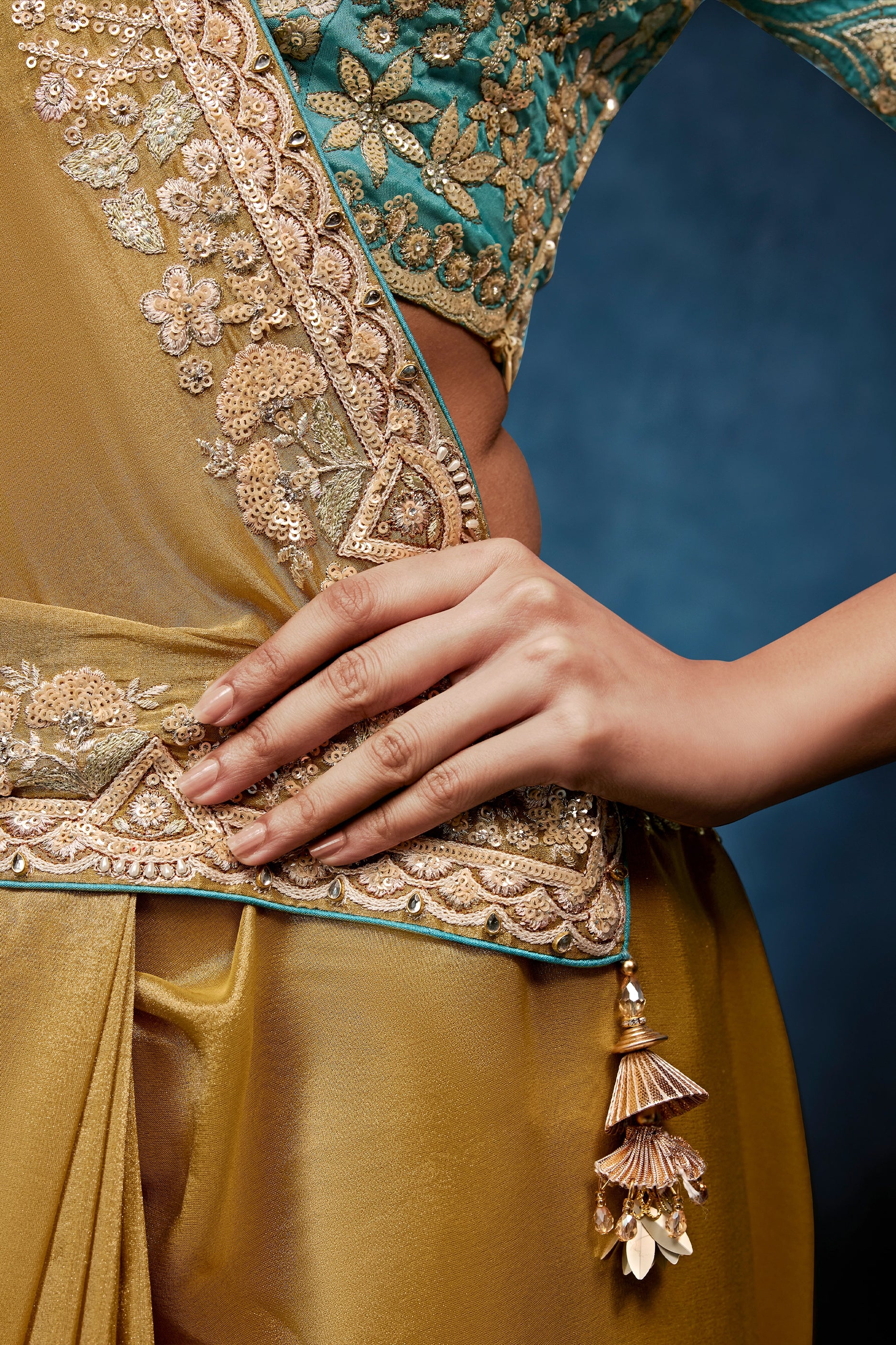Mustard Yellow Embroidered Organza Silk Saree-SAR12596_3_SareeButa.com