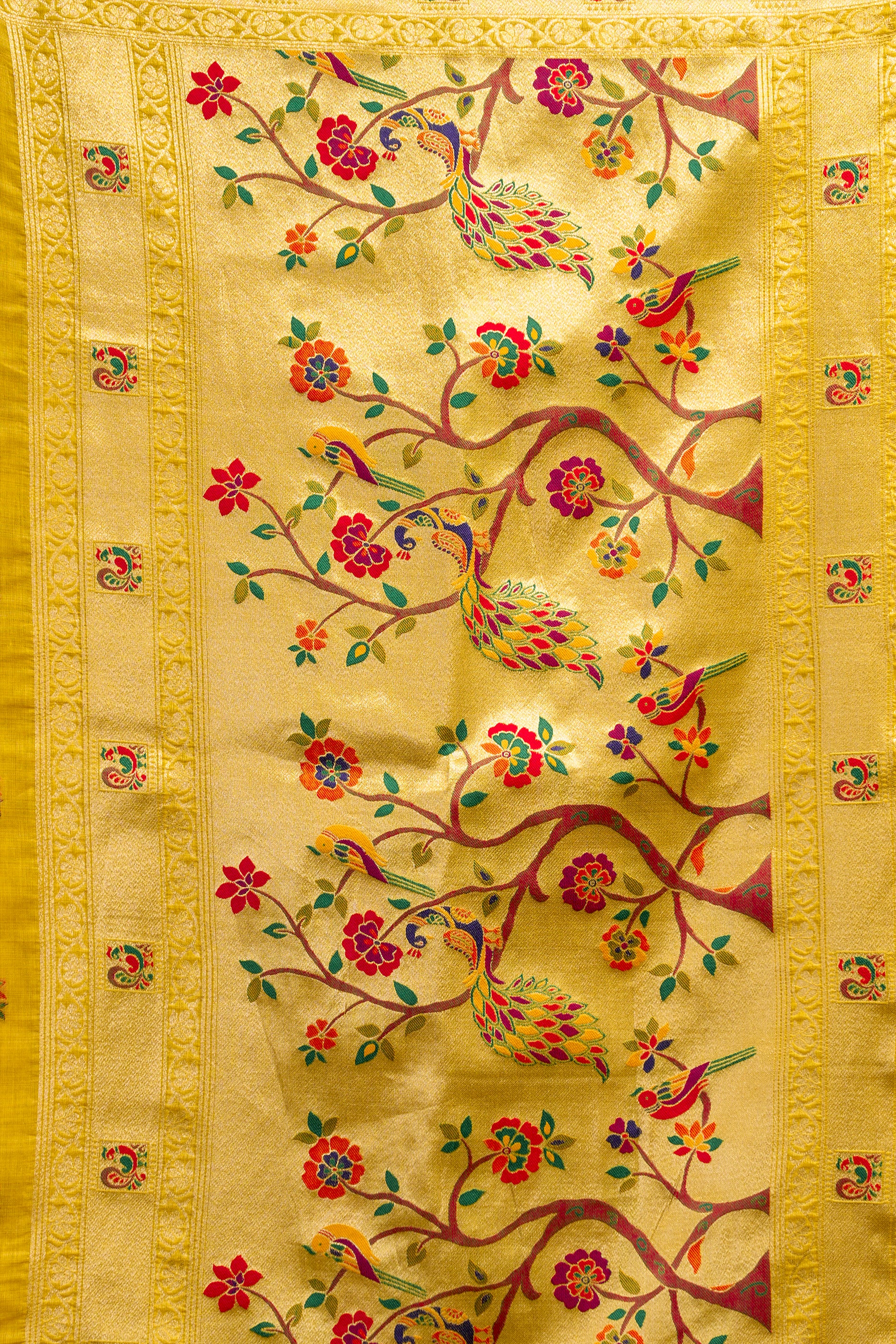 Mustard Yellow Woven Kota Silk Paithani Saree-SAR12742_3_SareeButa.com