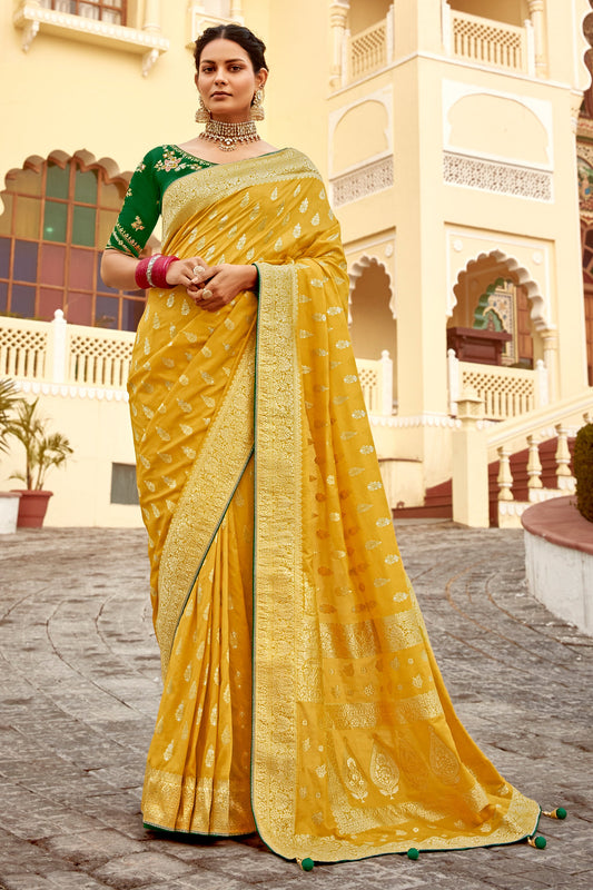 Mustard Yellow Woven Silk Saree-ZB134122_1_SareeButa.com