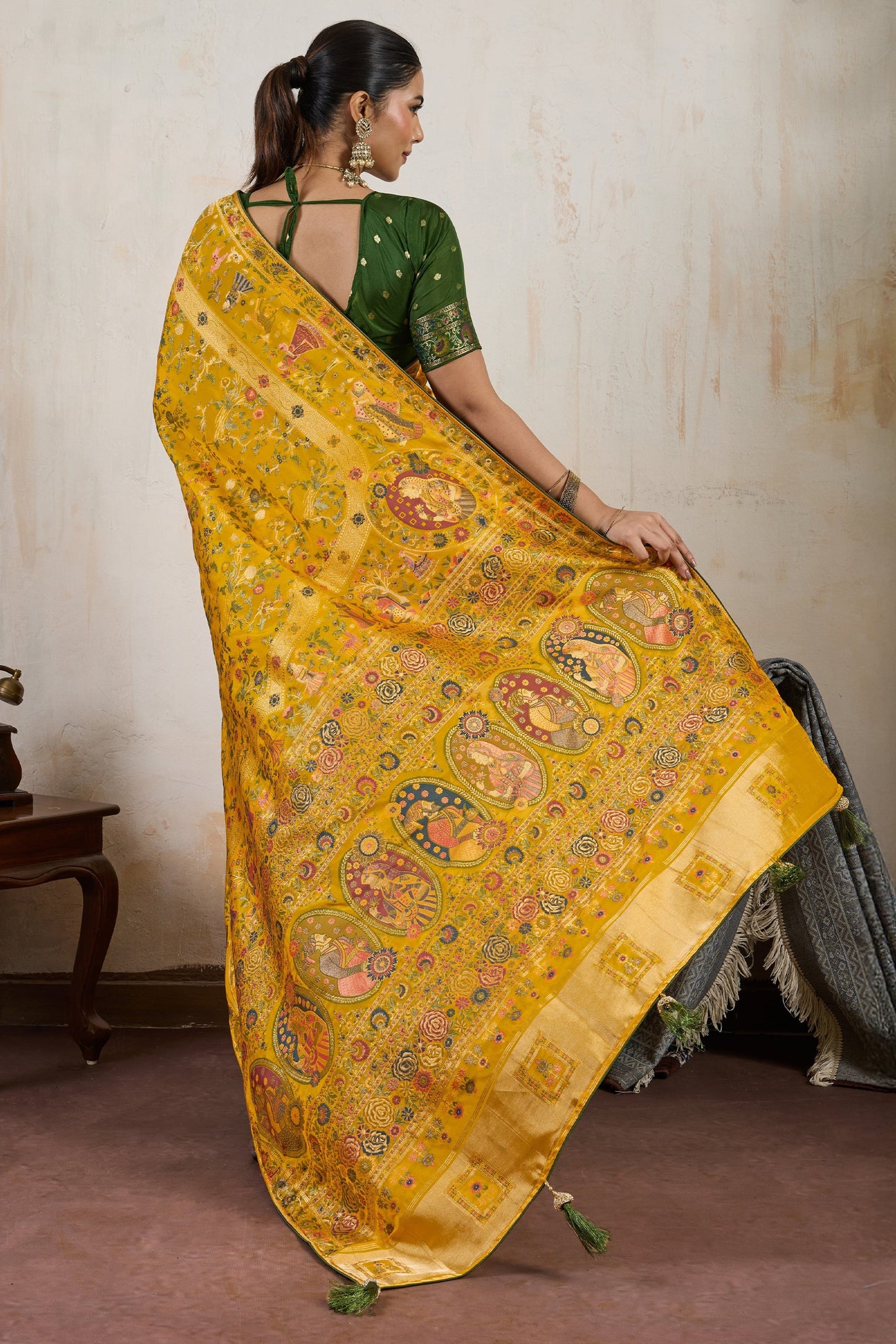 Mustard Yellow Woven Soft Silk Saree-SAR10544_5_SareeButa.com