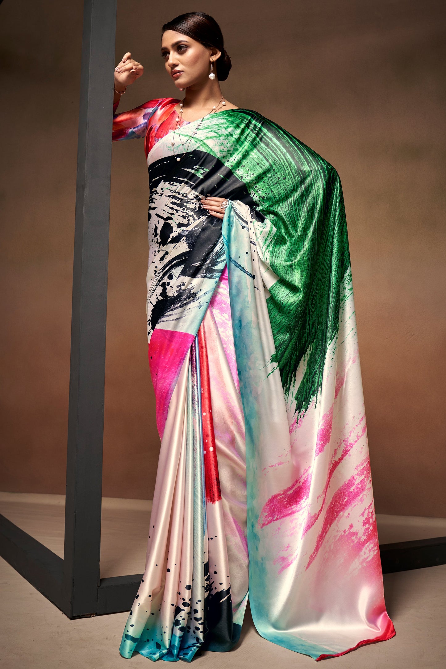 Mutlicolor Printed Satin Crepe Saree-ZB133794_1_SareeButa.com