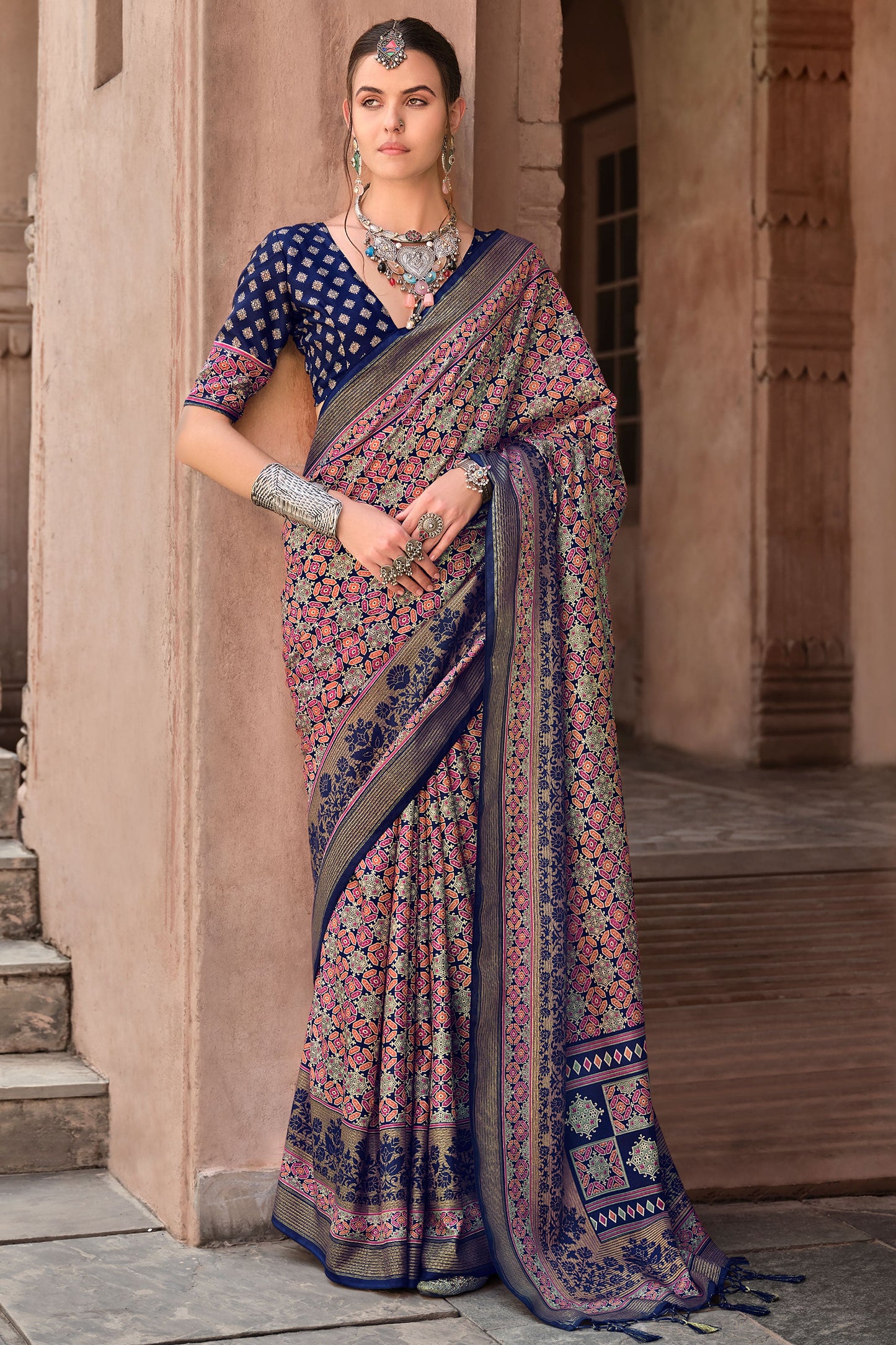 navy-ajrakh-print-silk-saree-zb132884_1_SareeButa.com