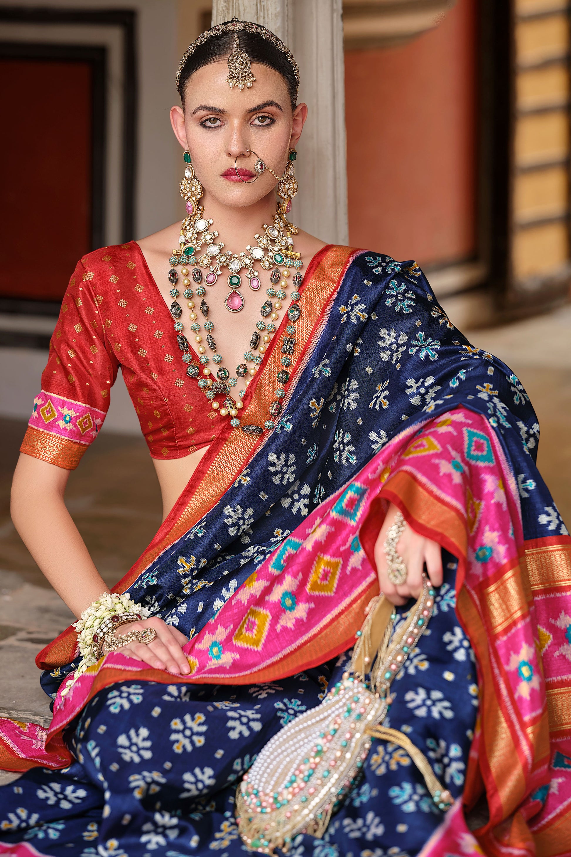 navy-blue-printed-patola-saree-zb132856_2_SareeButa.com