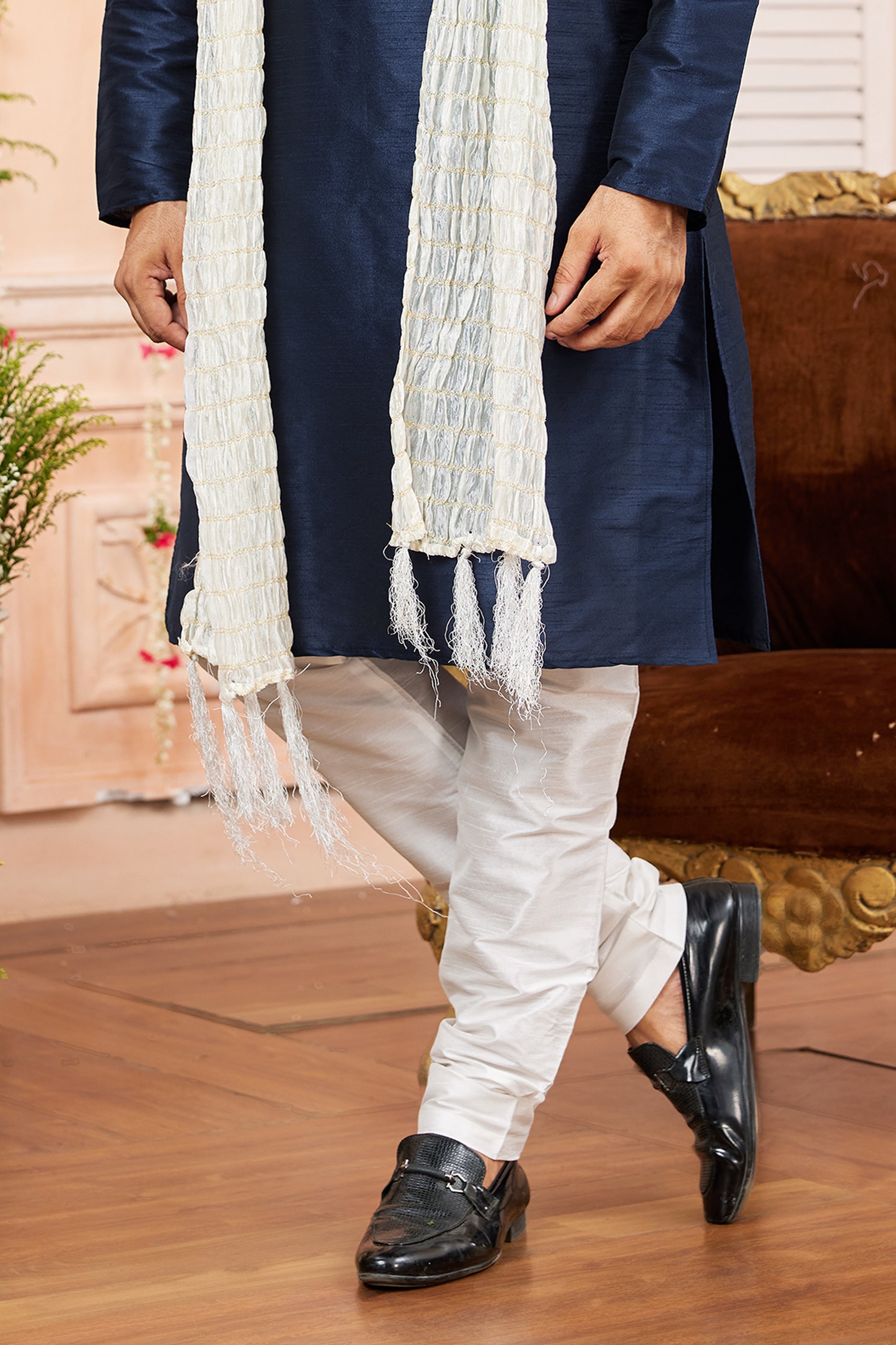 Navy Blue Silk Kurta Pajama-SAR11396_4_SareeButa.com