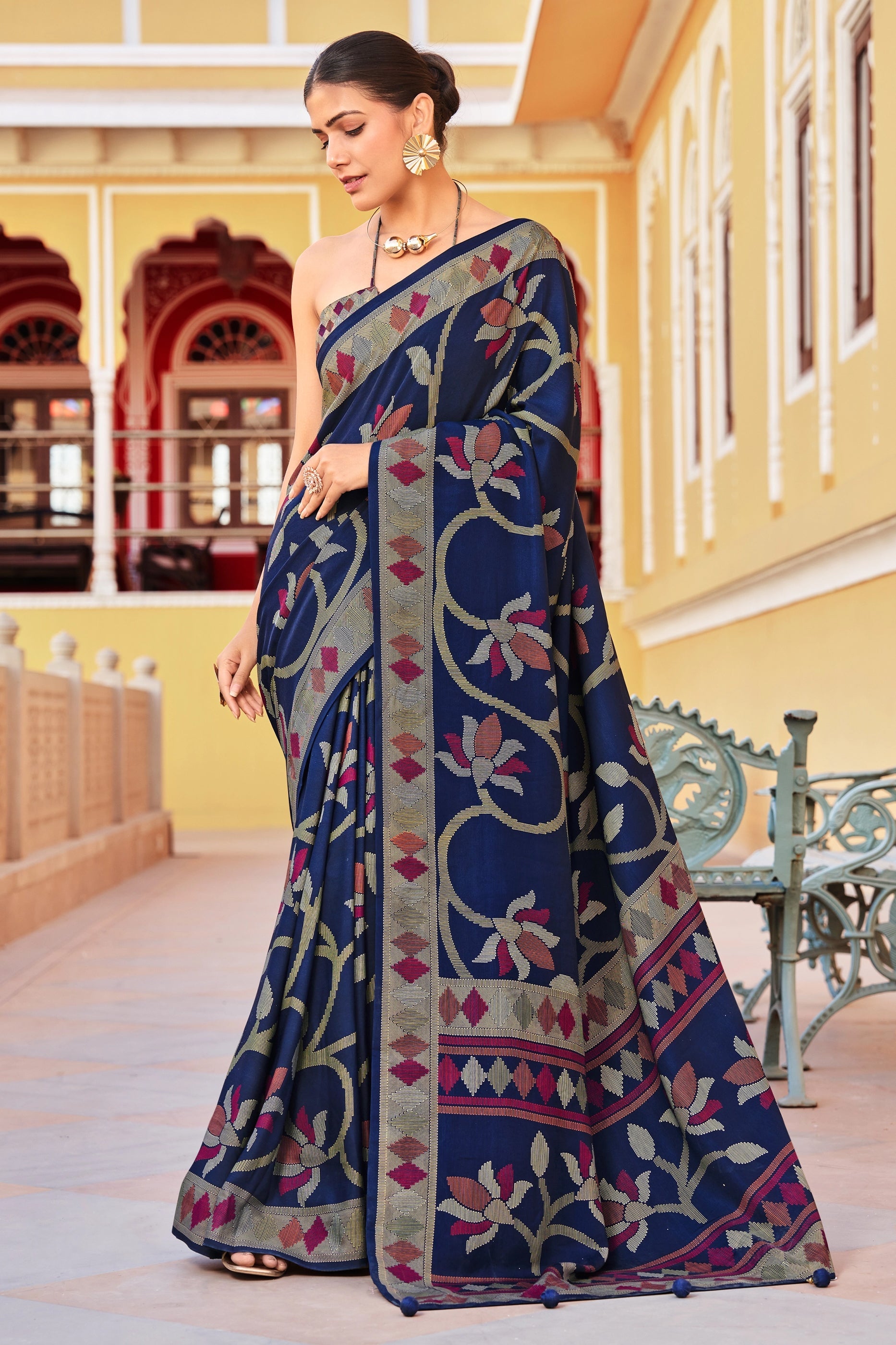 Navy Blue Silk Saree-SAR11321_1_SareeButa.com