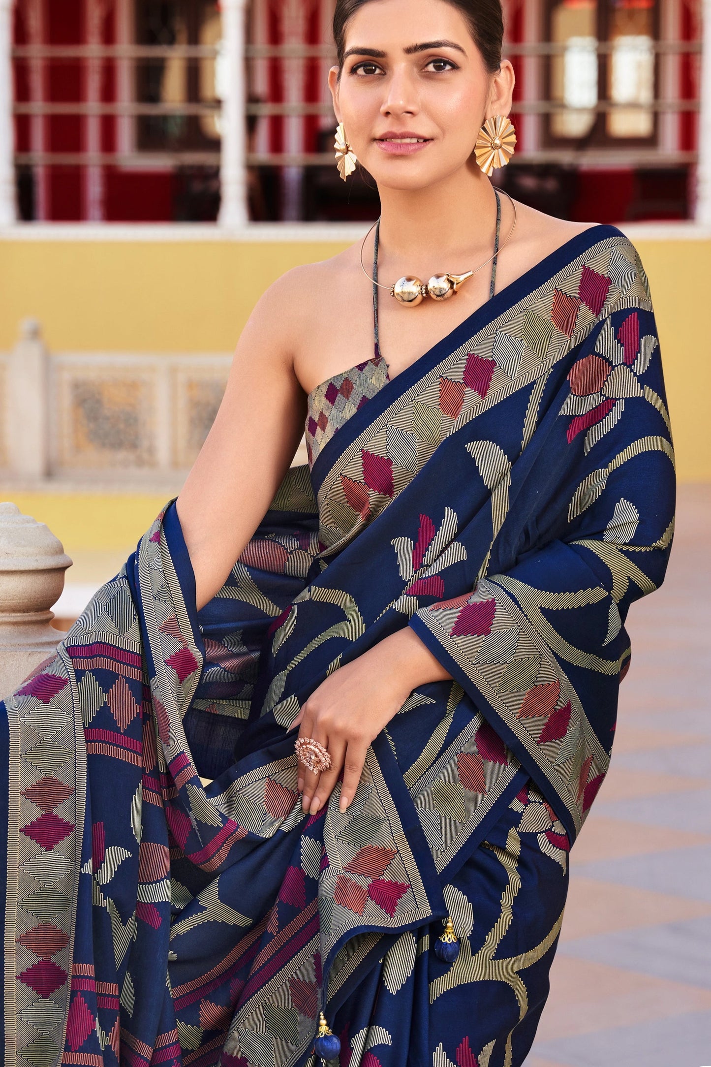 Navy Blue Silk Saree-SAR11321_2_SareeButa.com