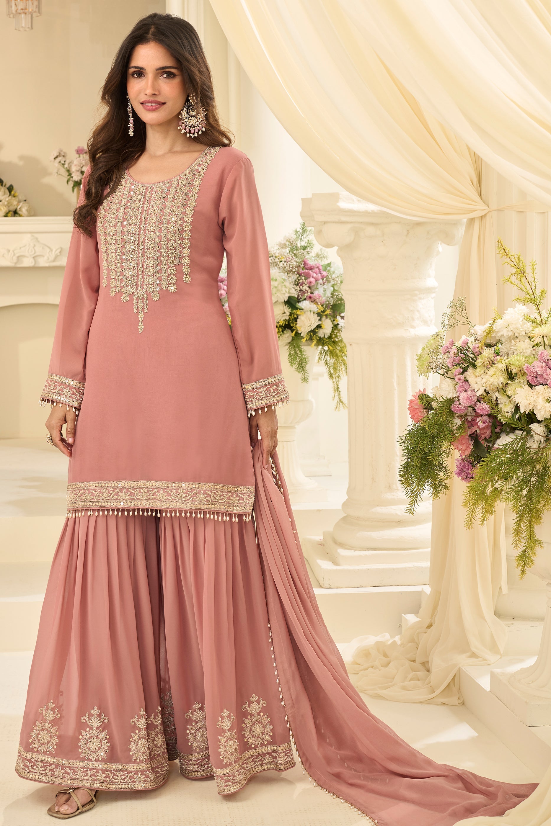 Nude Pink Readymade Georgette Sharara Suit-SAR12133_3_SareeButa.com