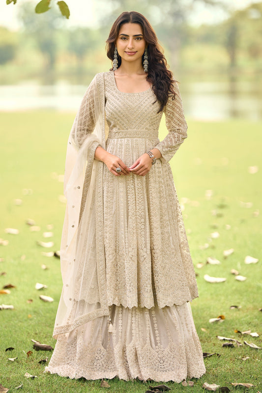 Nude Readymade Embroidered Net Suit-SAR11660_1_SareeButa.com