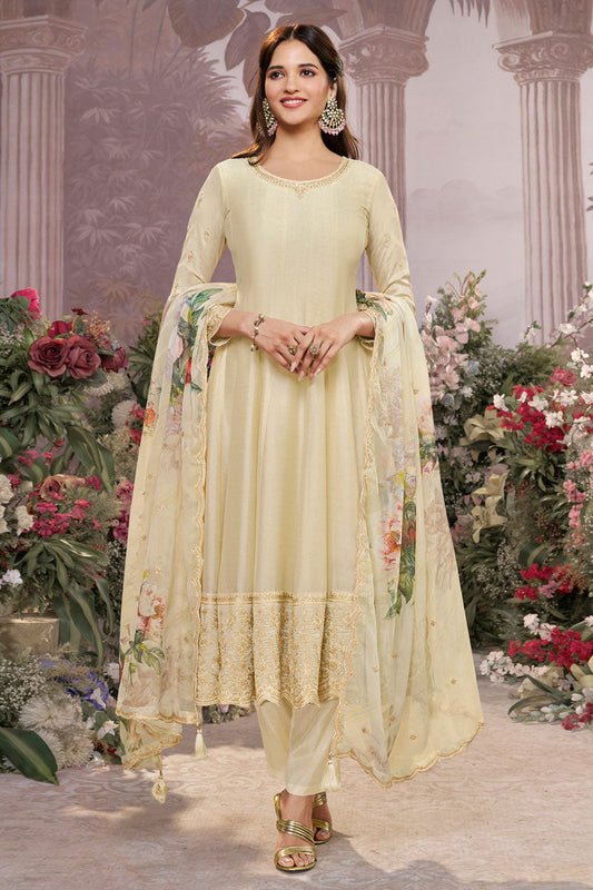 Off-White Readymade Silk Anarkali Suit-SS959_1_SareeButa.com