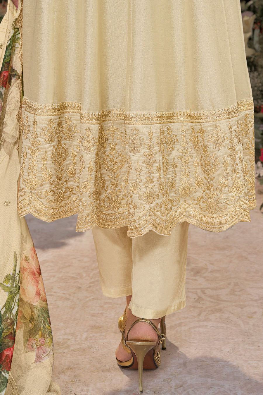 Off-White Readymade Silk Anarkali Suit-SS959_5_SareeButa.com