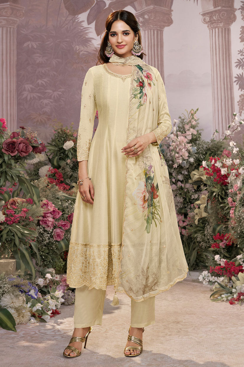 Off-White Readymade Silk Anarkali Suit-SS959_7_SareeButa.com