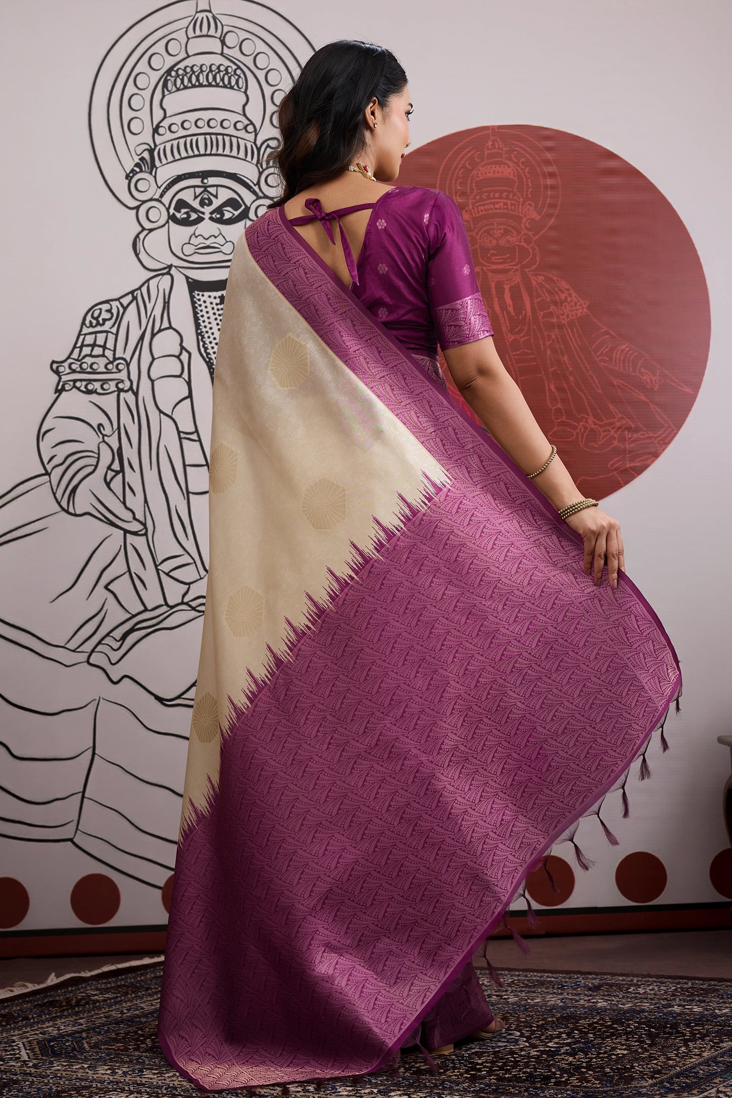 Off White And Purple Woven Silk Saree-SAR11843_4_SareeButa.com