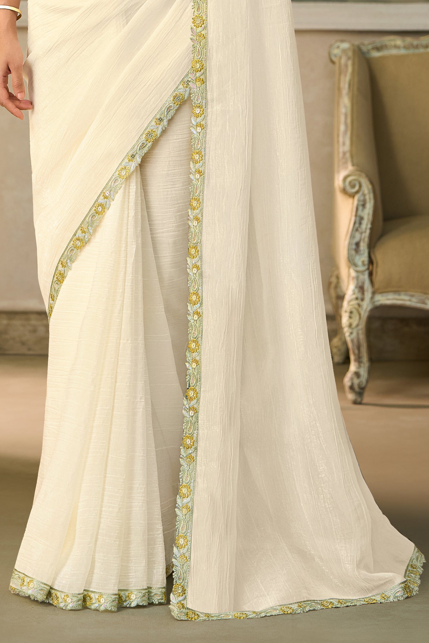 Off White Embroidered Chiffon Saree-SAR13177_6_SareeButa.com