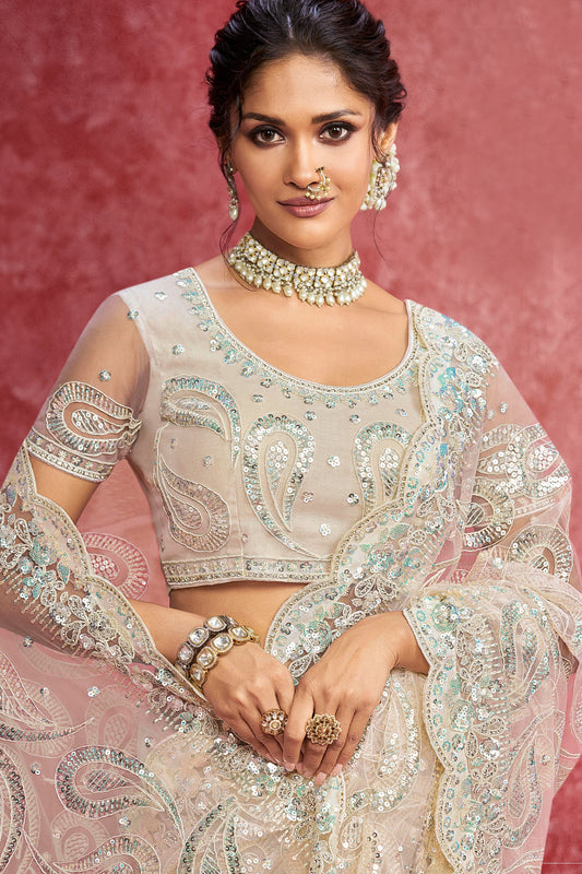 Off White Embroidered Net Saree-SAR10274_2_SareeButa.com