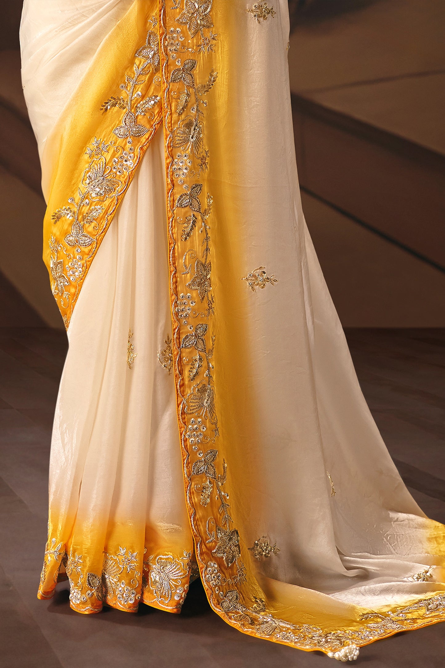 Off White Embroidered Organza Saree-SAR12026_5_SareeButa.com