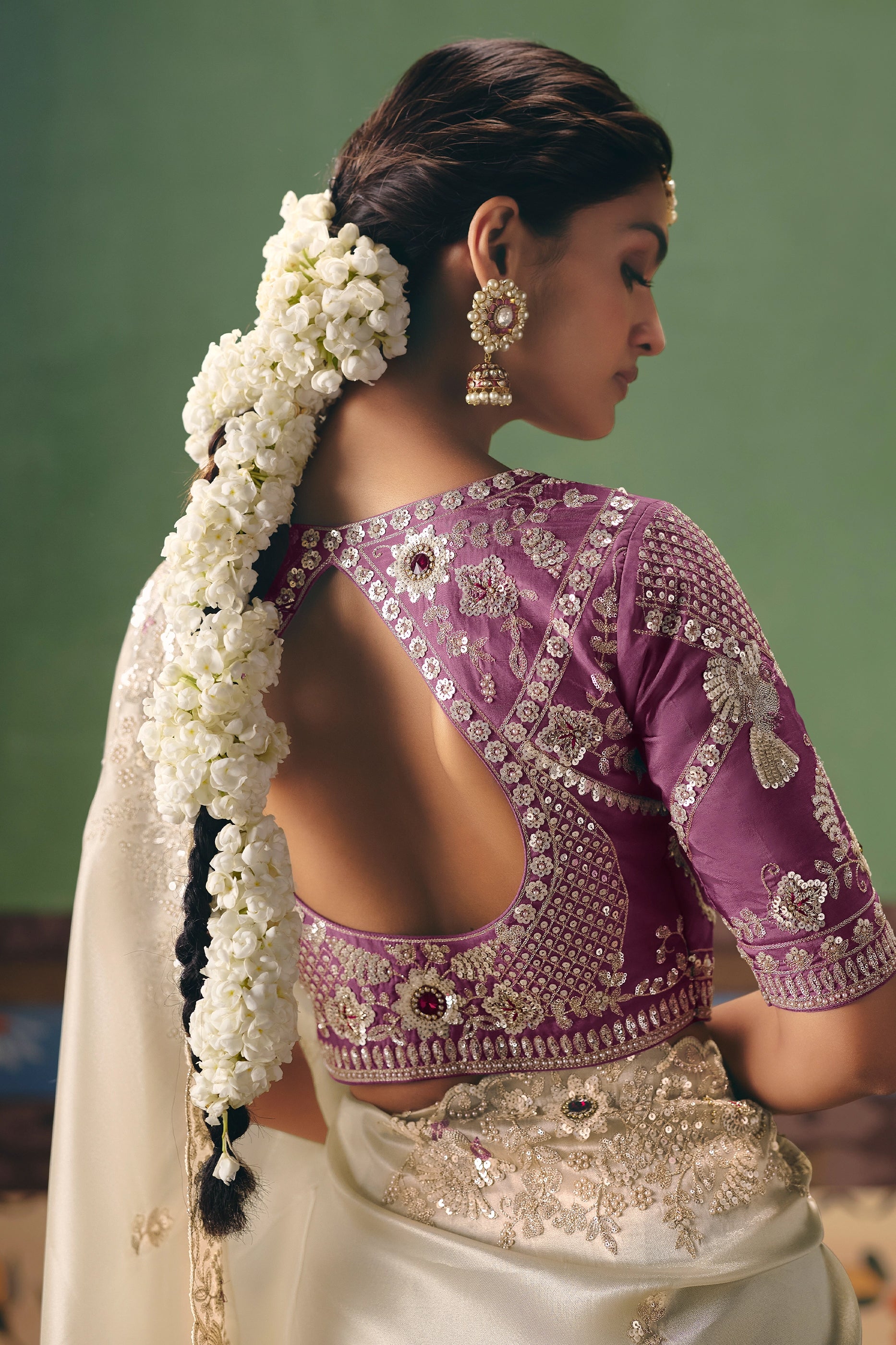 Off White Embroidered Organza Silk Saree-SAR12255_4_SareeButa.com