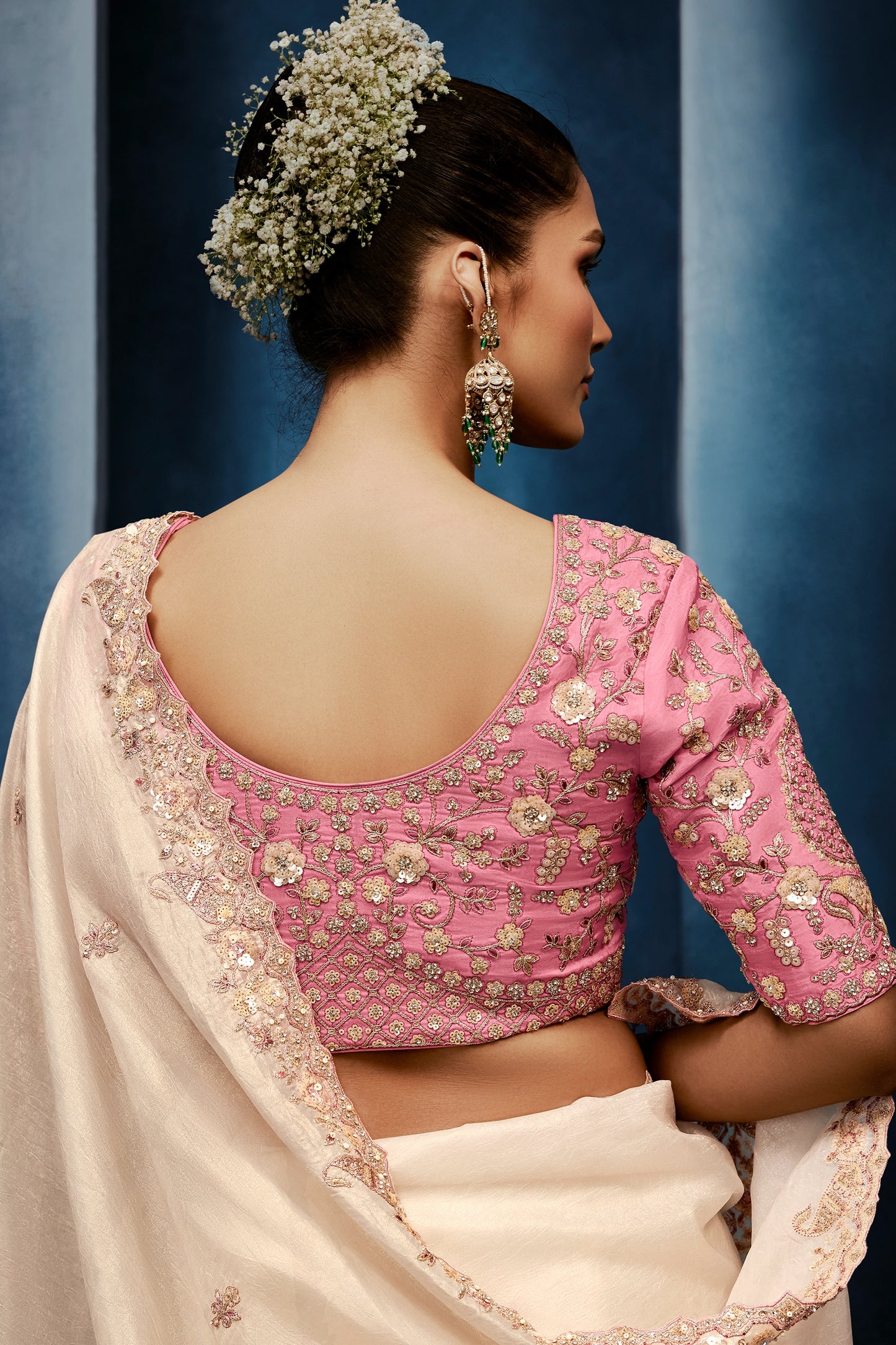 Off White Embroidered Organza Silk Saree-SAR12600_3_SareeButa.com