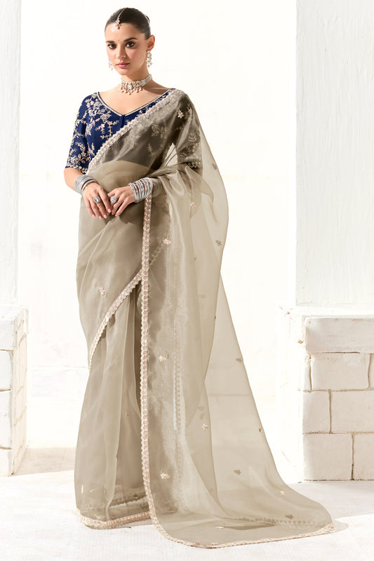 Off White Embroidered Organza Tissue Saree-ZB134743_1_SareeButa.com