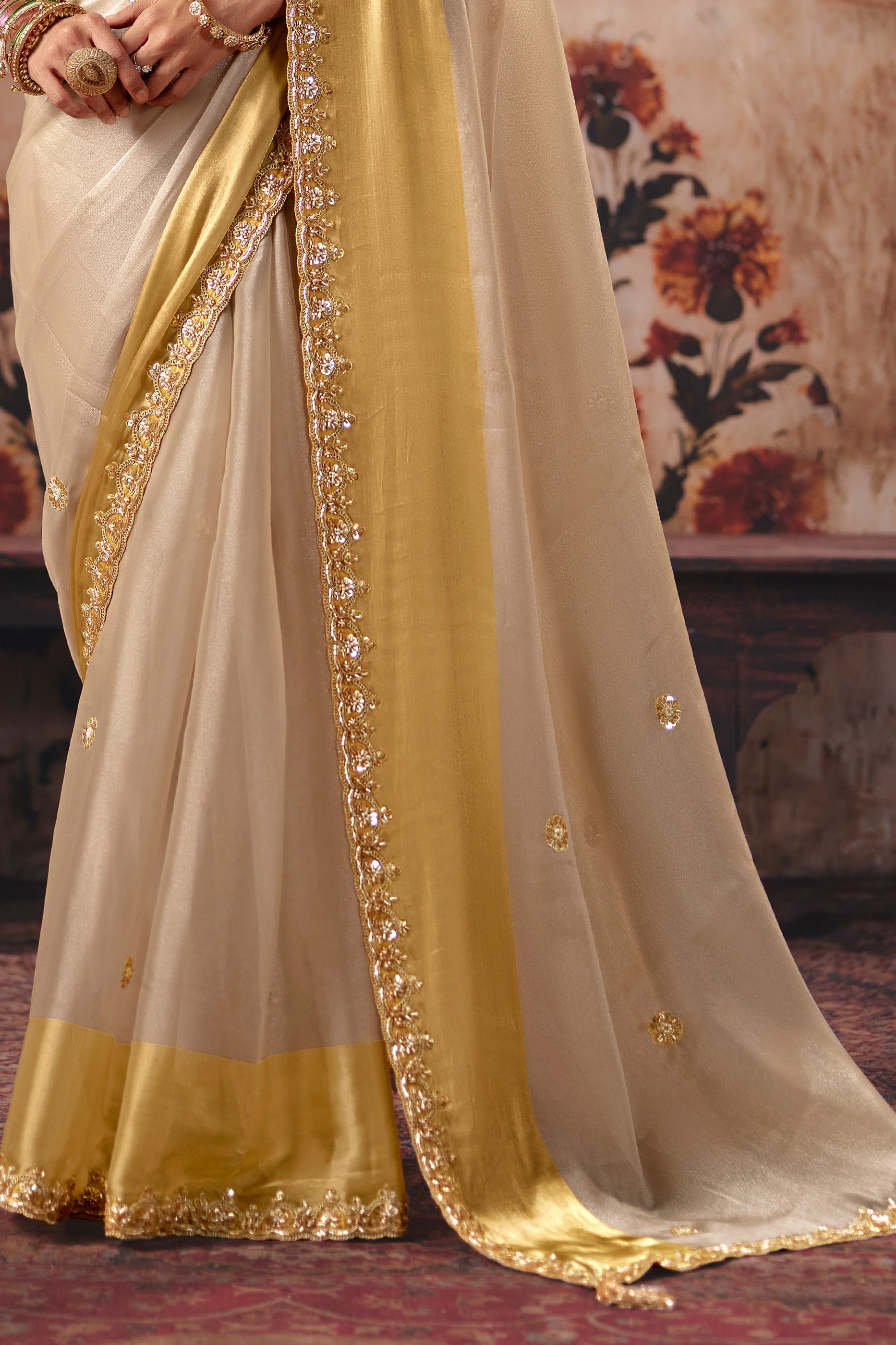 Off White Embroidered Satin Saree-SAR13204_5_SareeButa.com