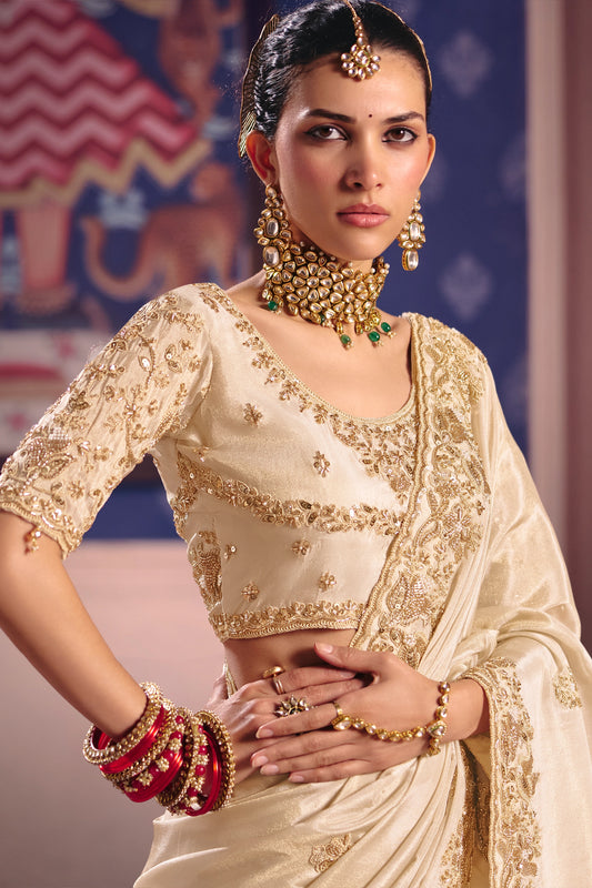 Off White Embroidered Viscose Zari Tissue Saree-SAR12585_2_SareeButa.com
