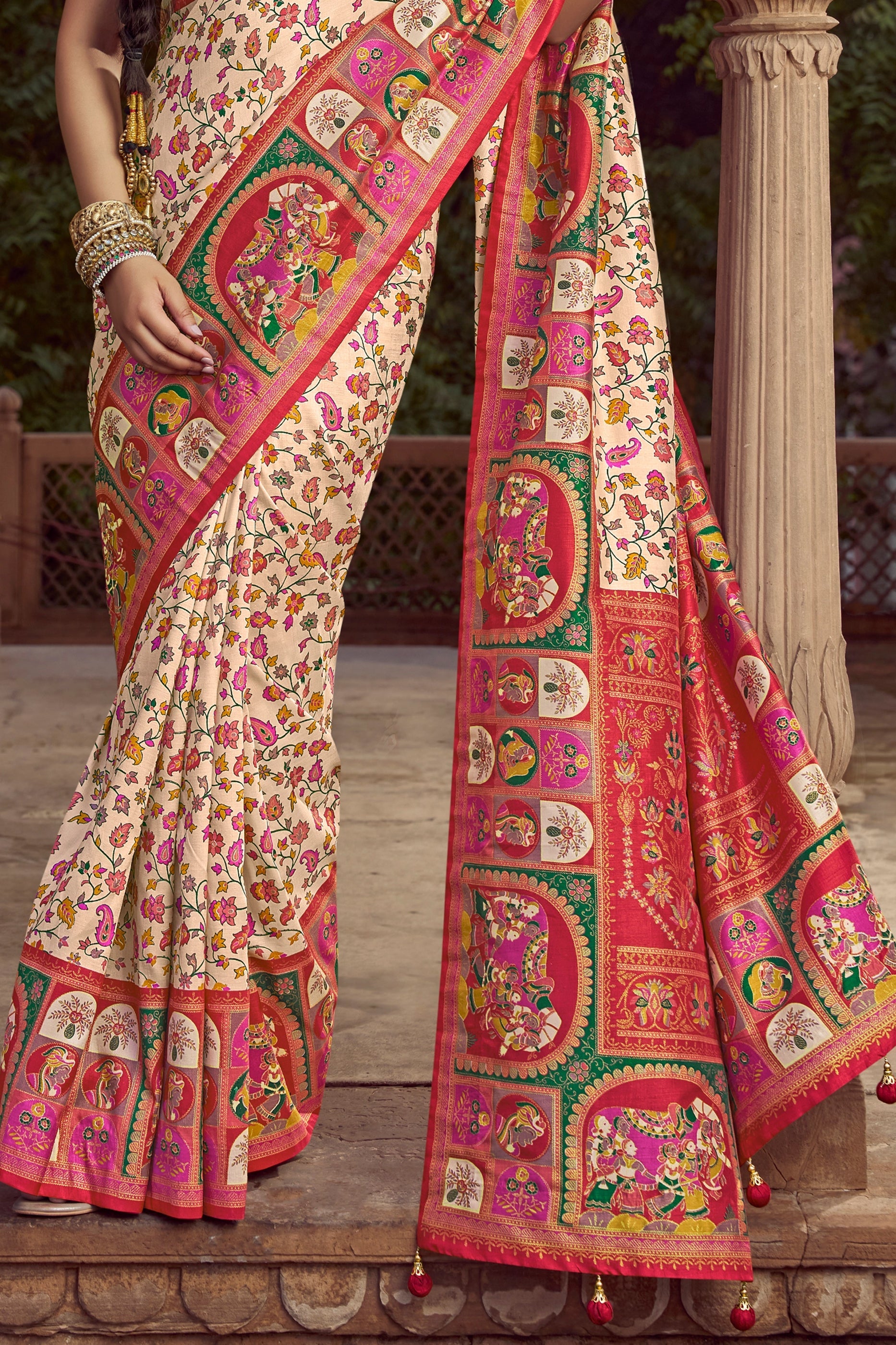 Off White Pashmina Printed Viscose Silk Saree-SAR10408_4_SareeButa.com
