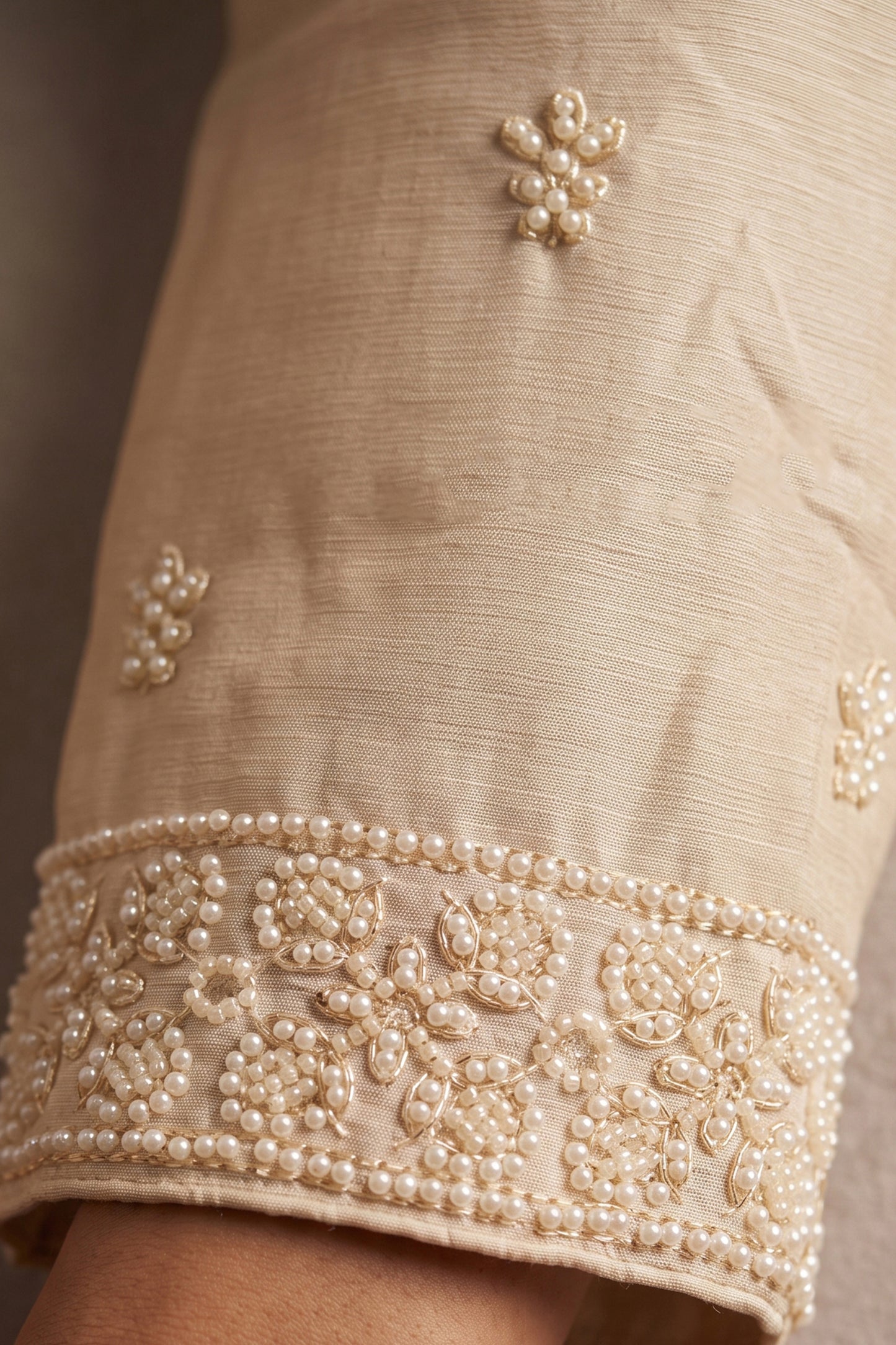 Off White Readymade Bead Work Chinon Suit-SAR13043_4_SareeButa.com